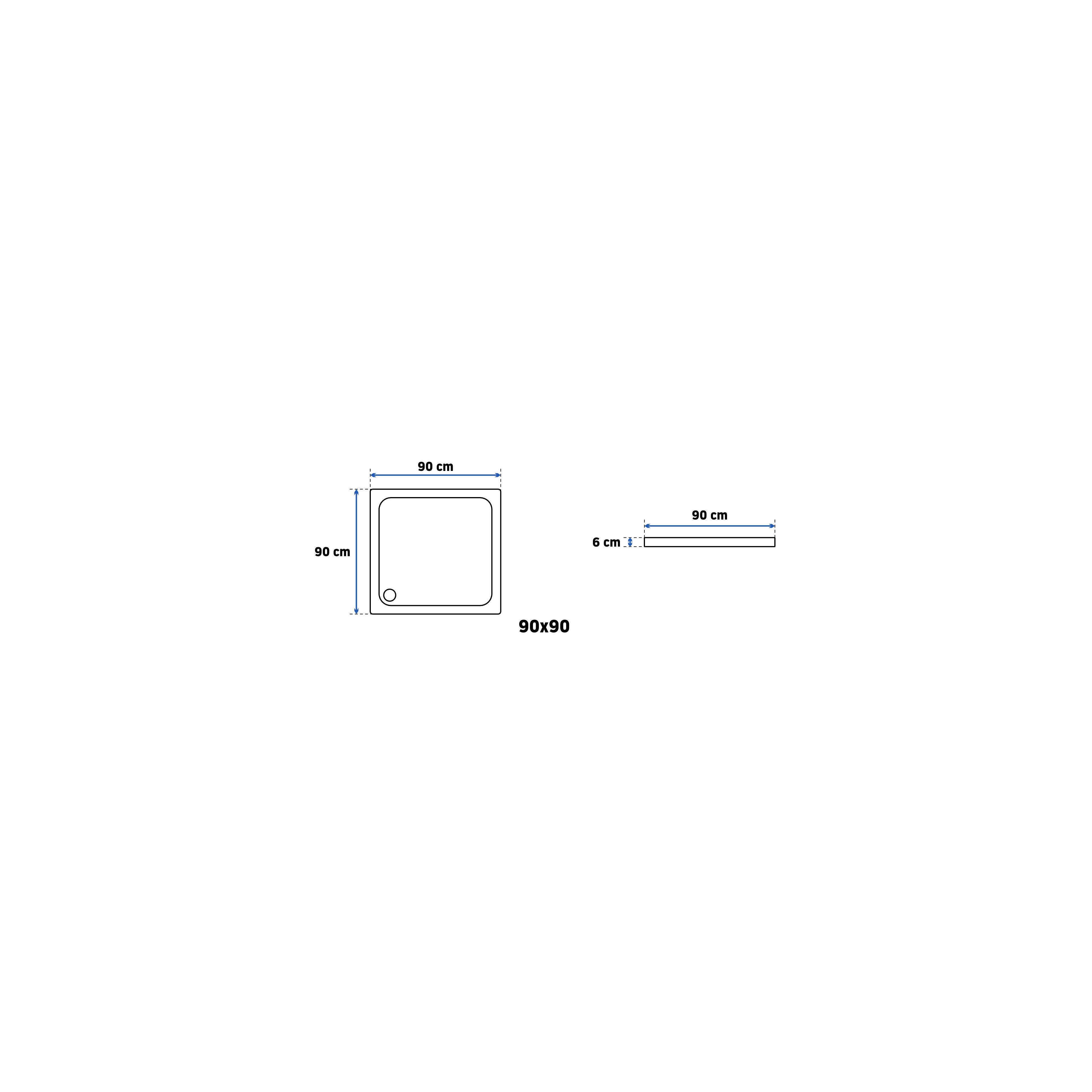 Душевой поддон Rea Savoy White  90x90