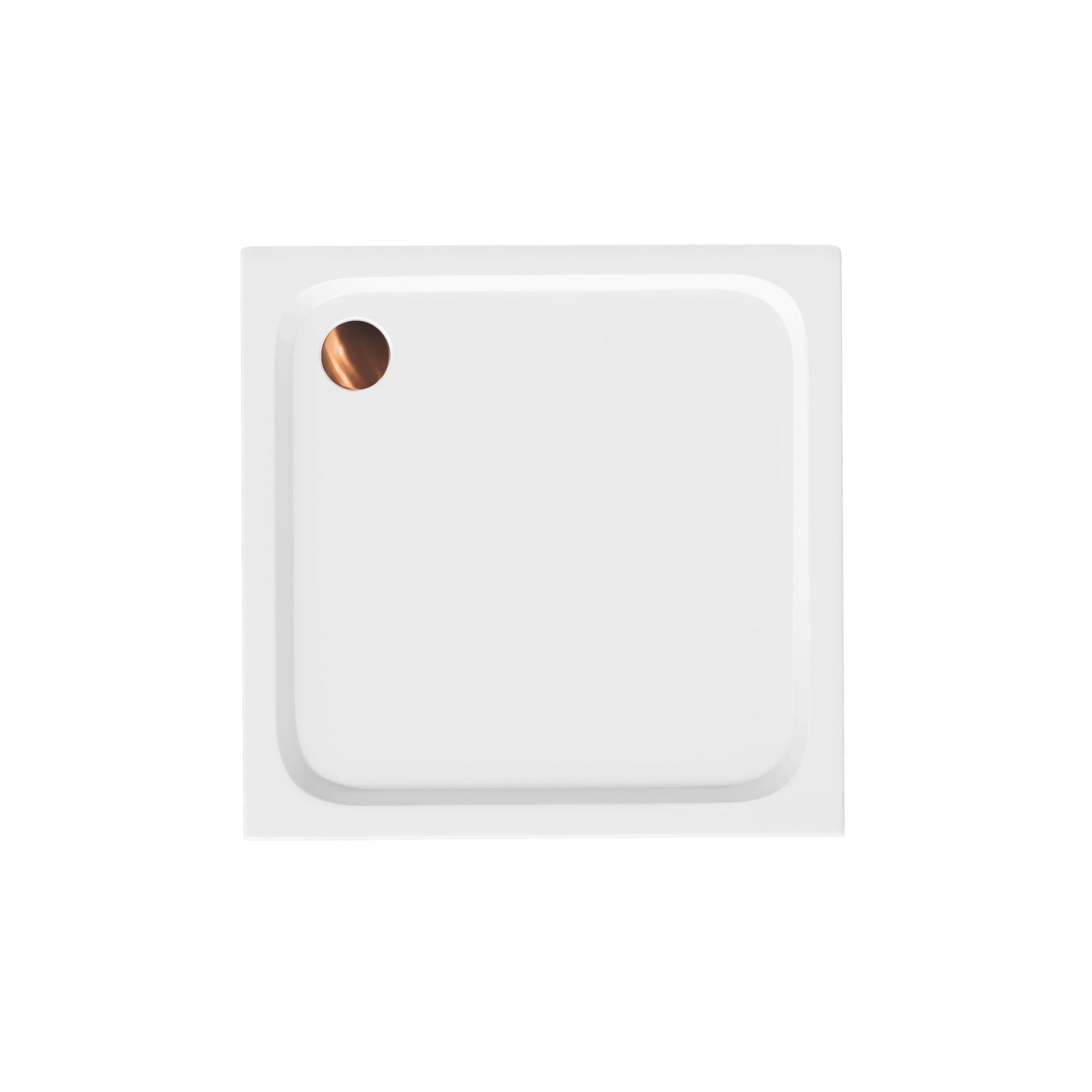 Acryl Duschwanne Rea Belmond White 90x90 Brush Copper