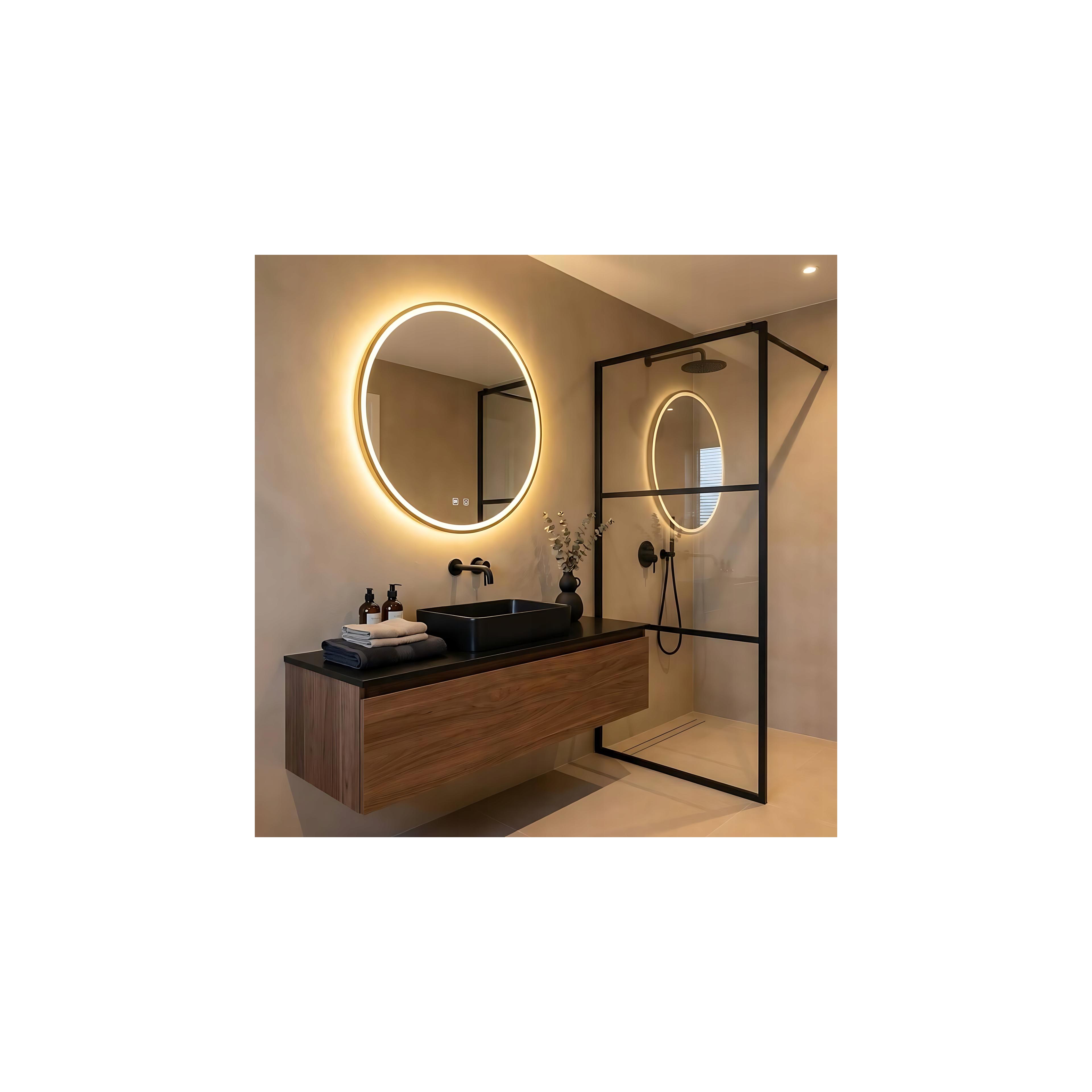 Zrkadlo LED 70cm MMJ Gold