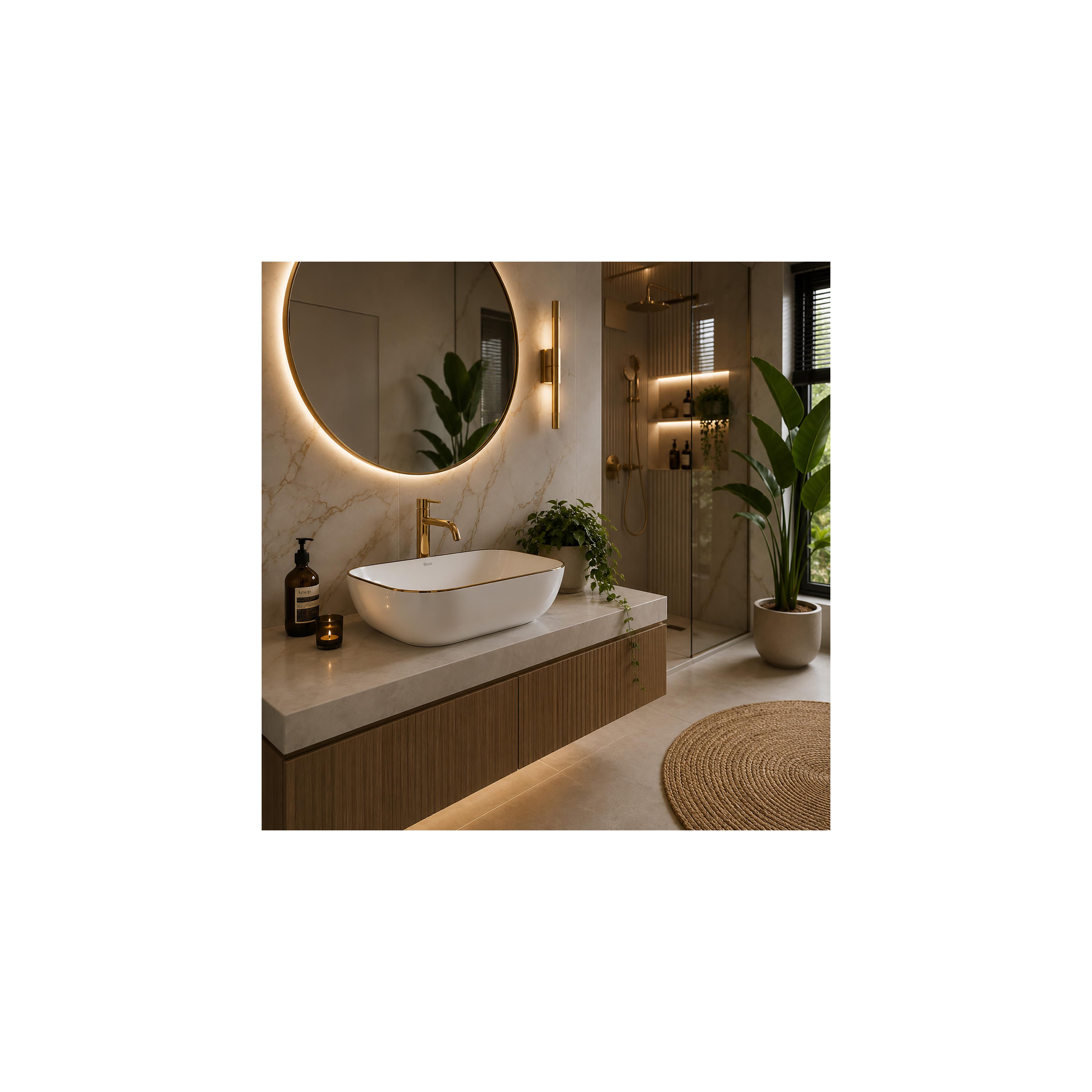 Countertop Basin Rea Belinda Gold Edge