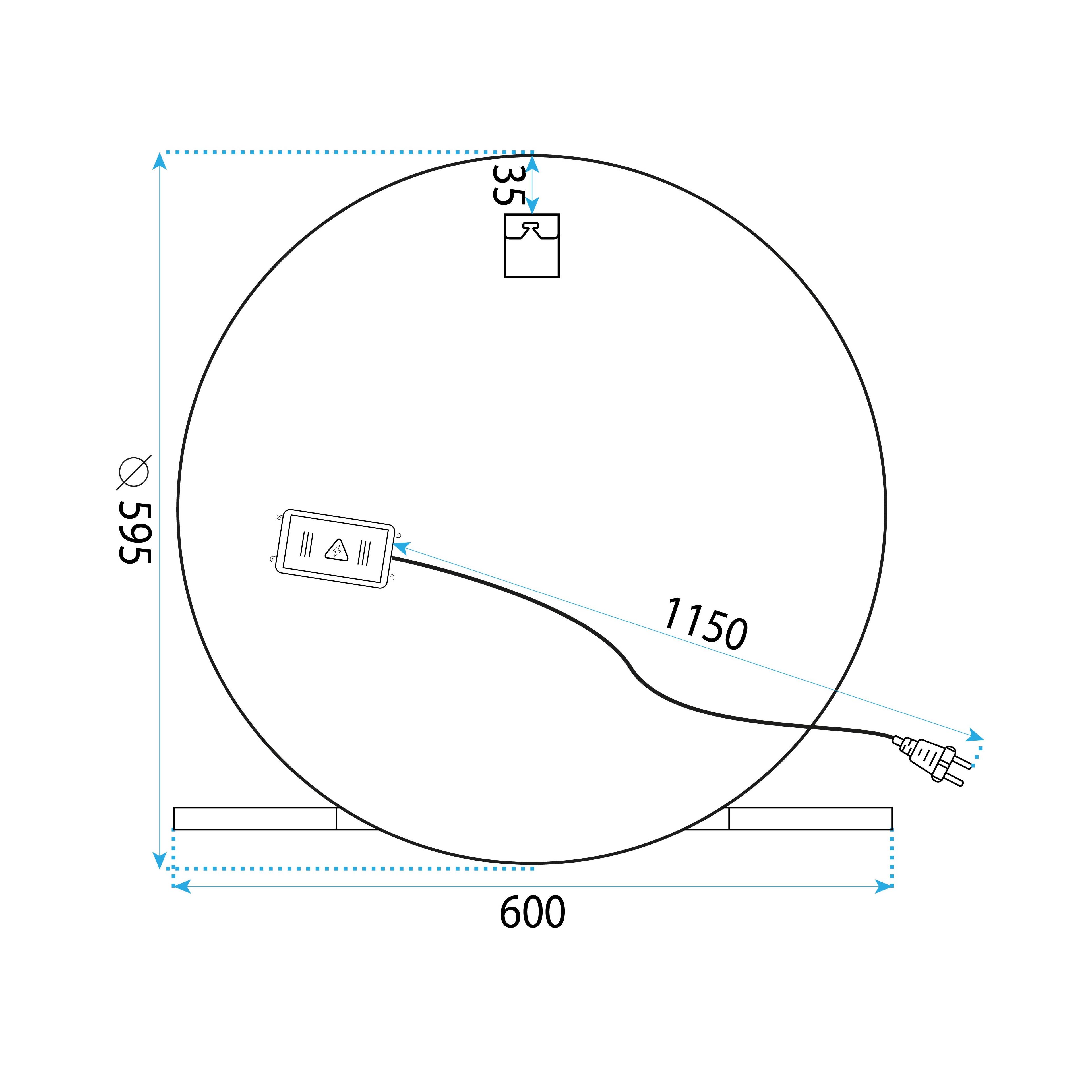 Spiegel LED 60cm 102
