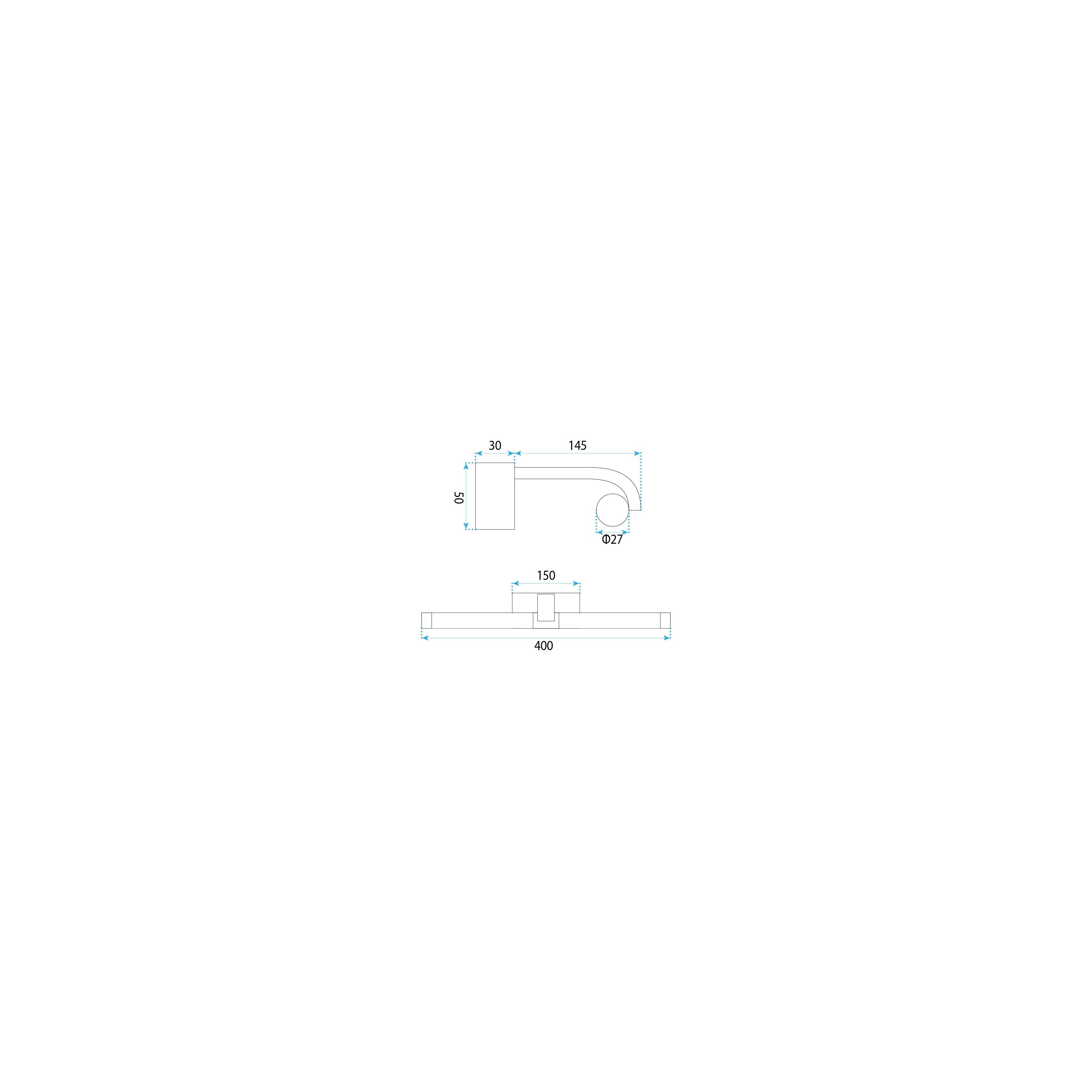 Bad LED-Wandleuchte APP1887-1W 40cm BLACK