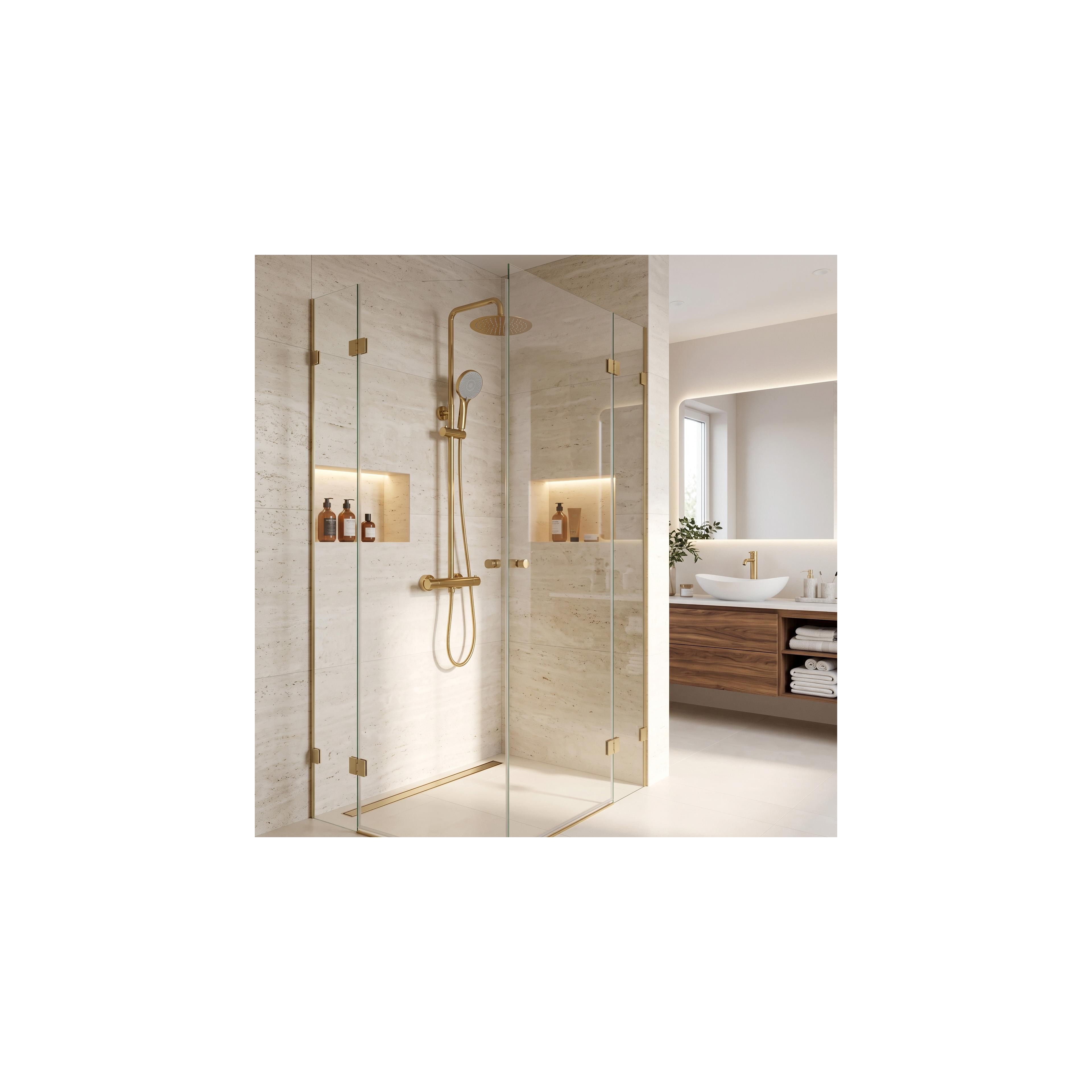 Shower set without spout with thermostat Rea Lungo Gold