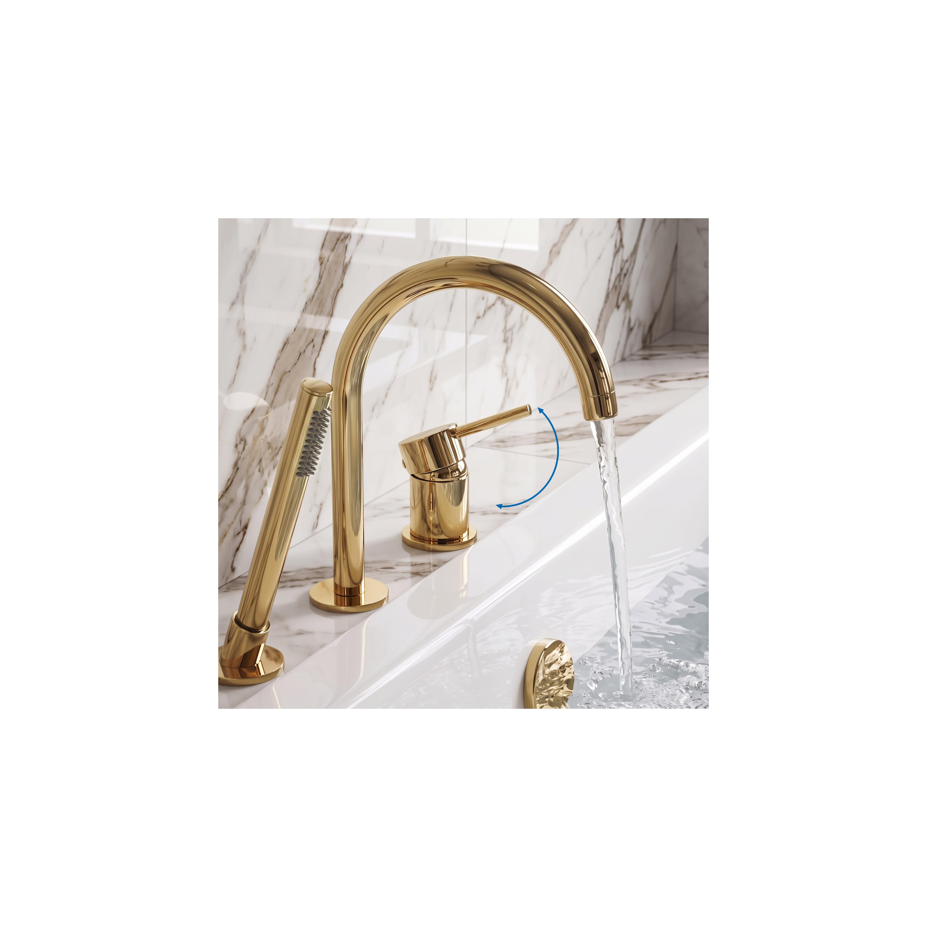 3-Hole Bathtub Faucet Rea Lungo Gold