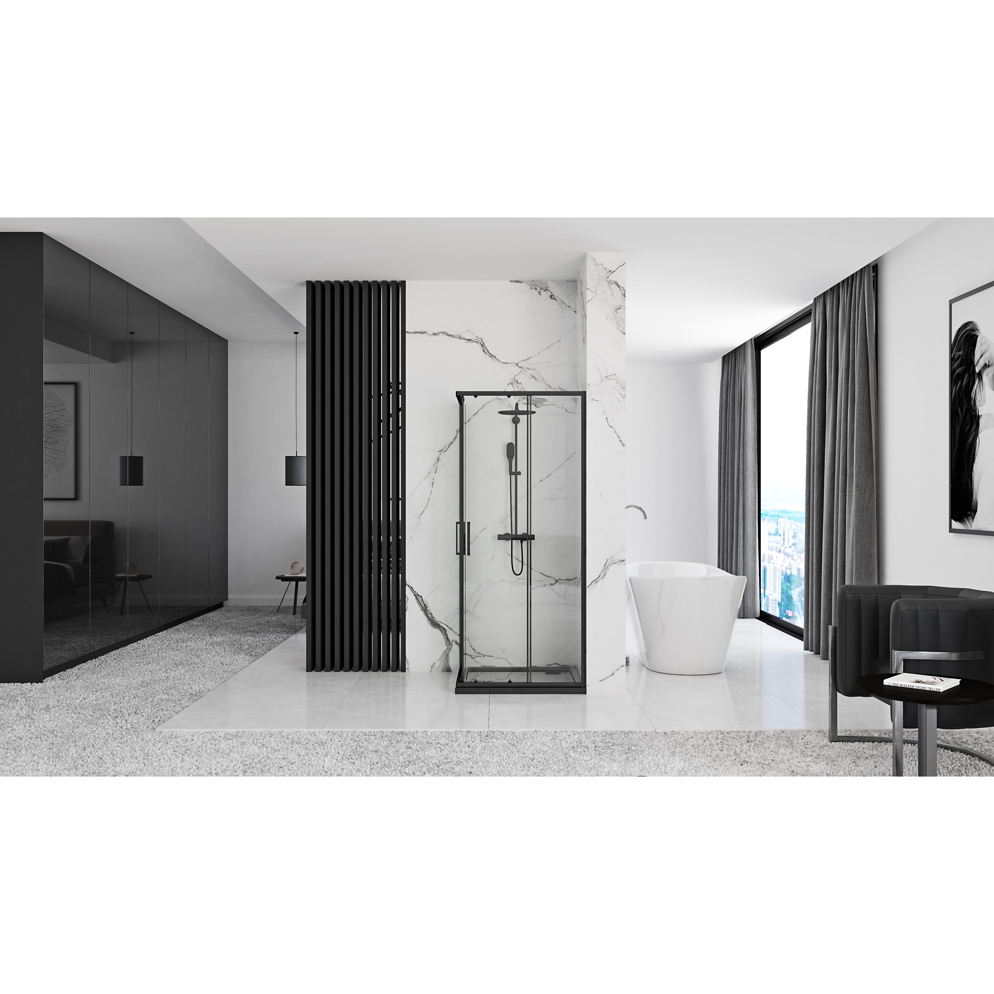 Tuš kabina Rea Punto Black 90x90