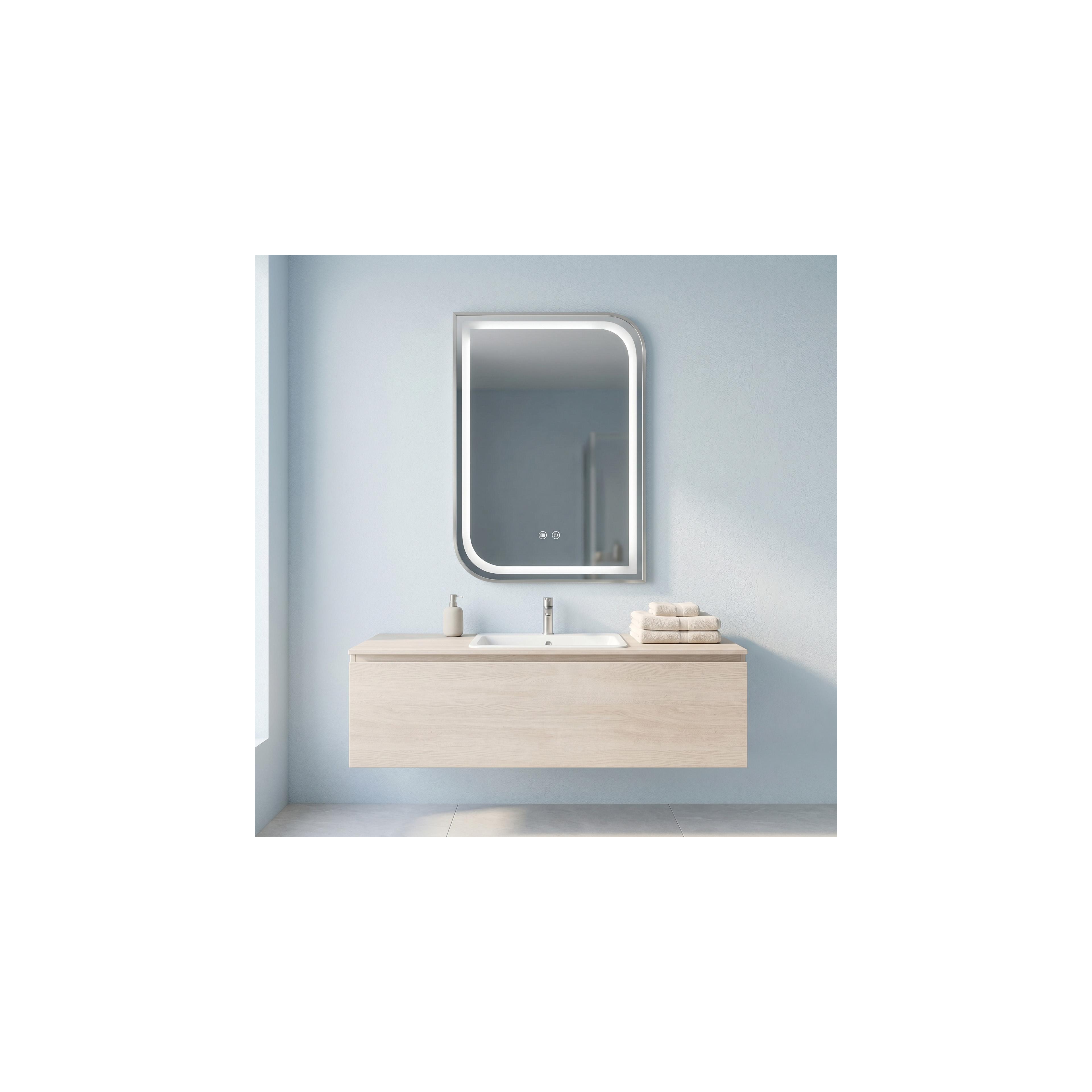 Specchio LED ZONE 70x50 BRUSH NICKEL