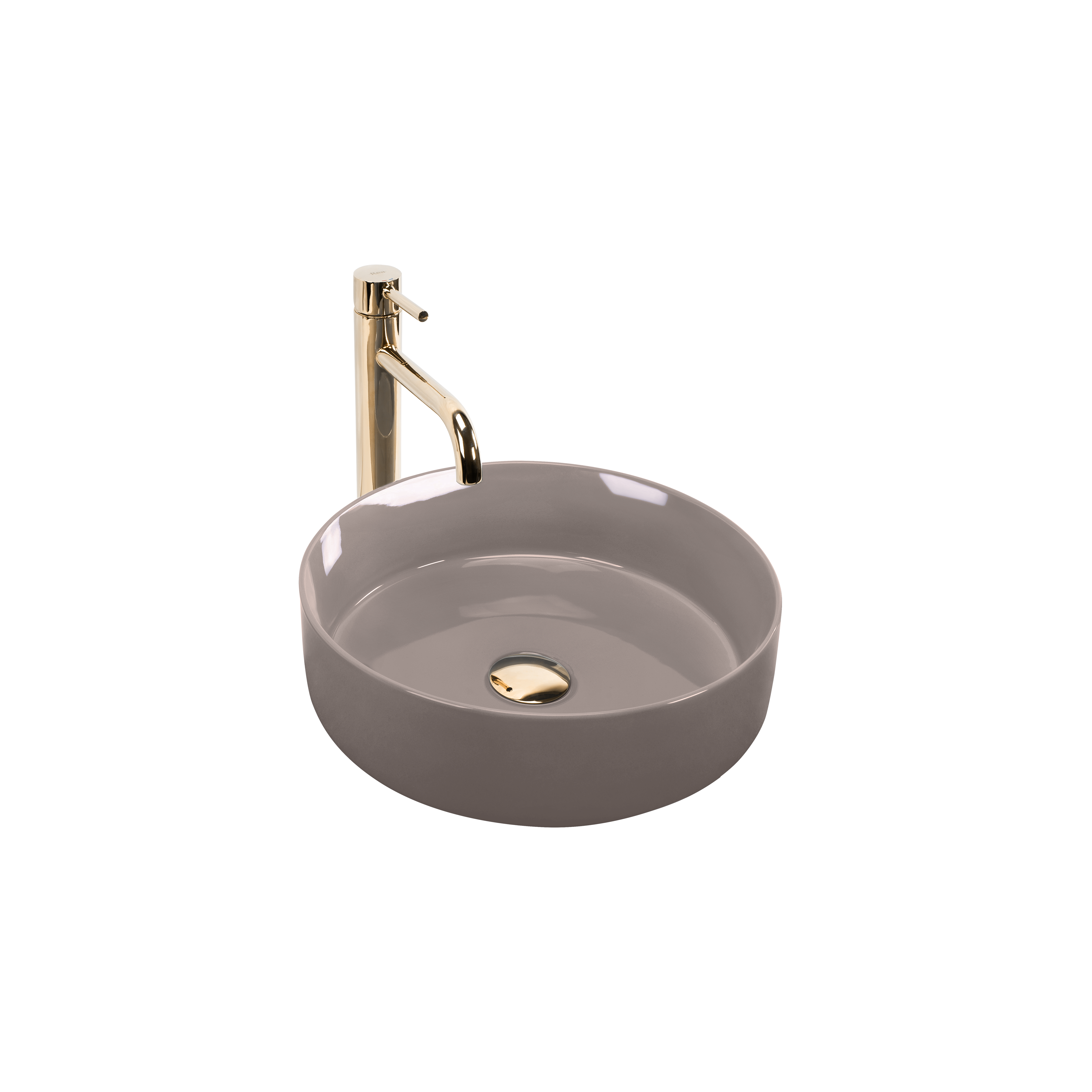 Aufsatzwaschbecken Rea Sami Beige Shiny