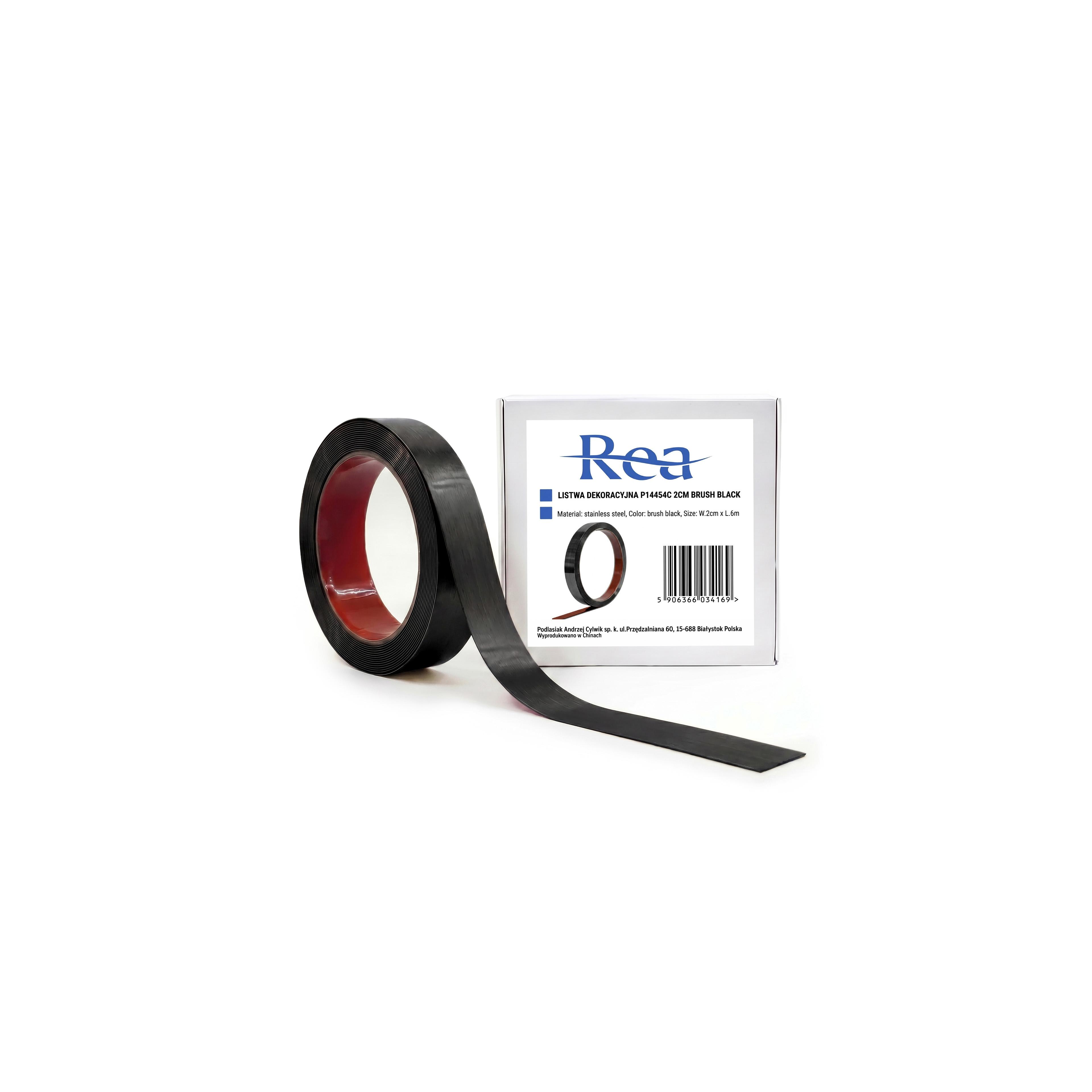 Selbstklebende Zierleiste Rea P14454C 2cm Brush Black