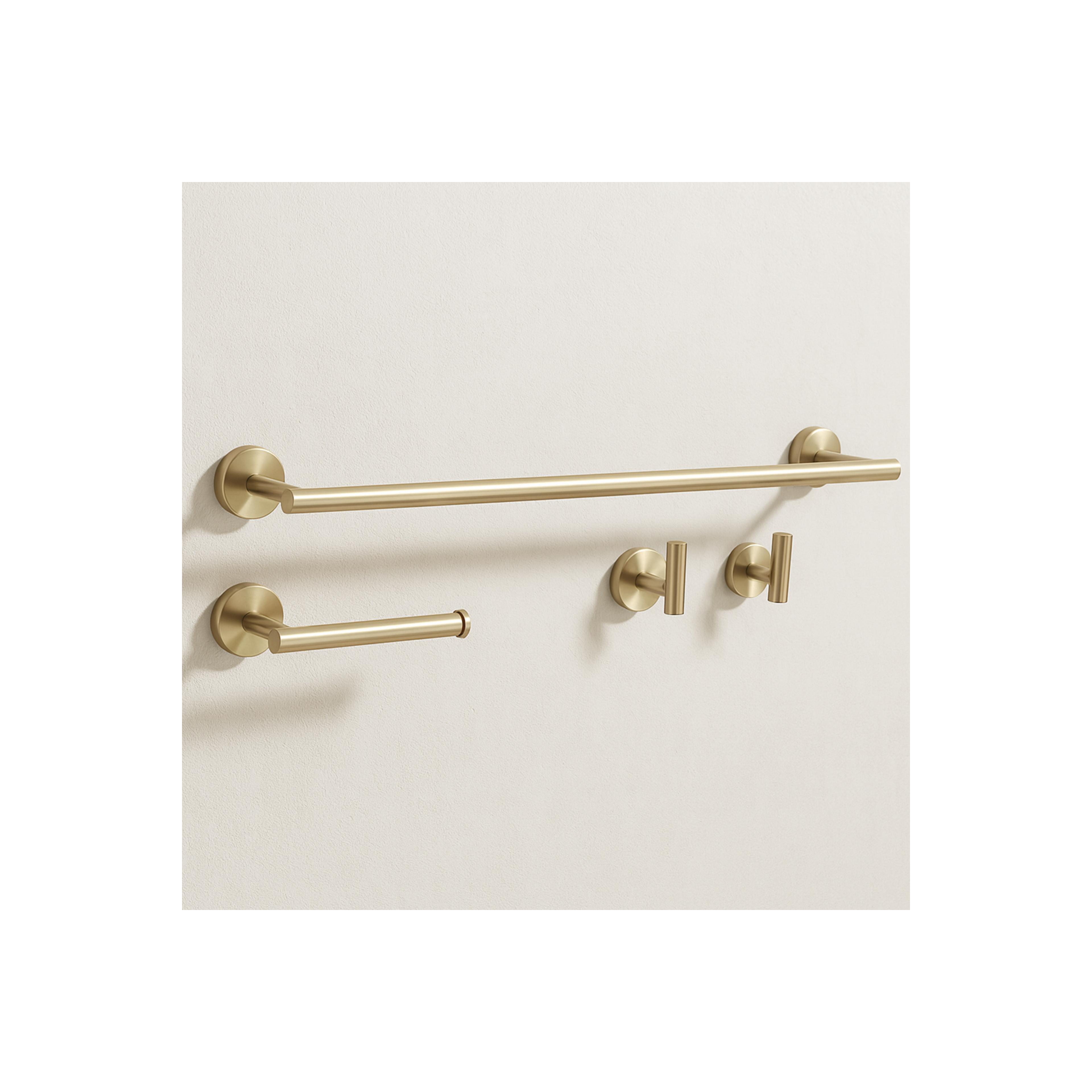 Badezimmer-Accessoire-Set Ari Brush Gold 4-teilig