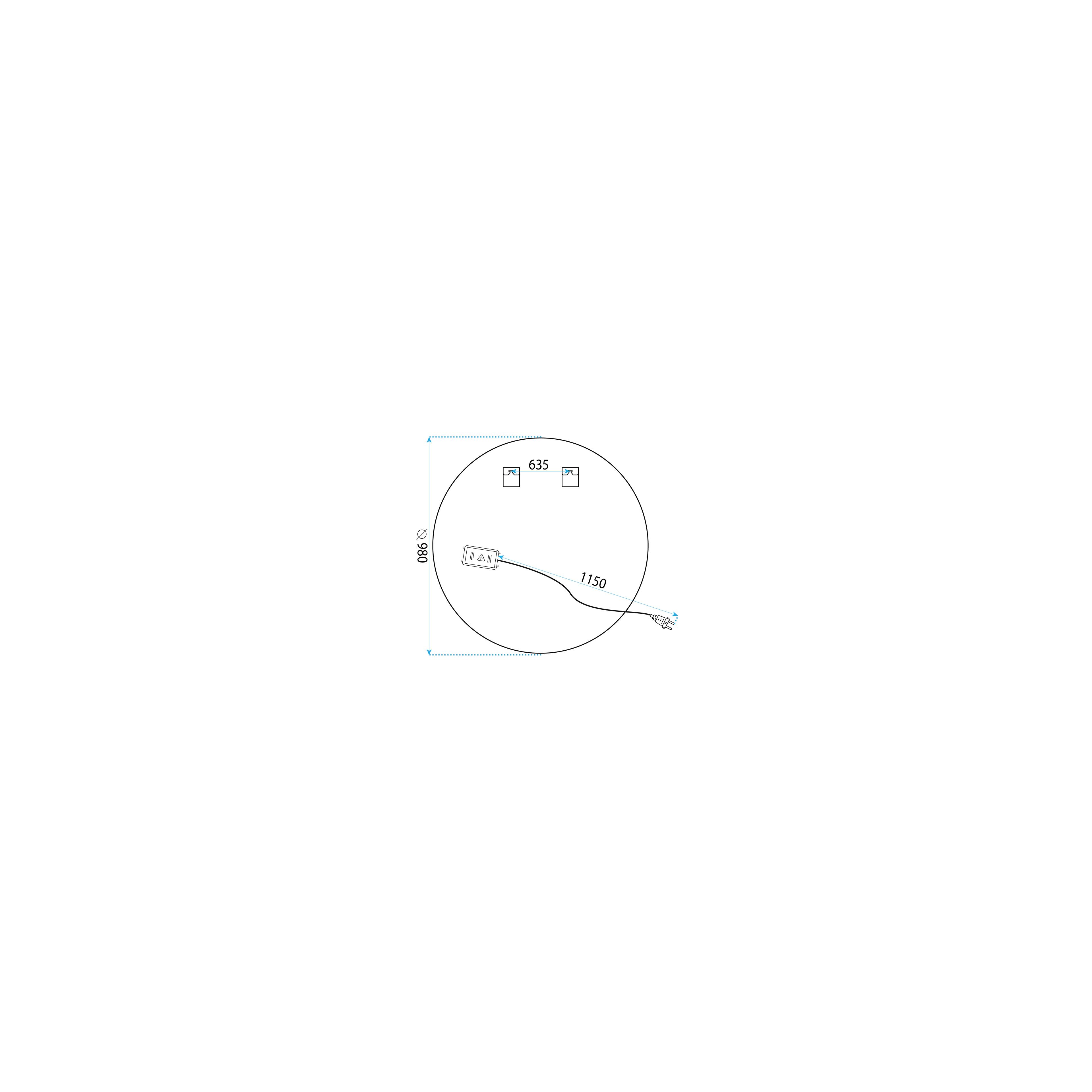 Spiegel LED 100cm BAS