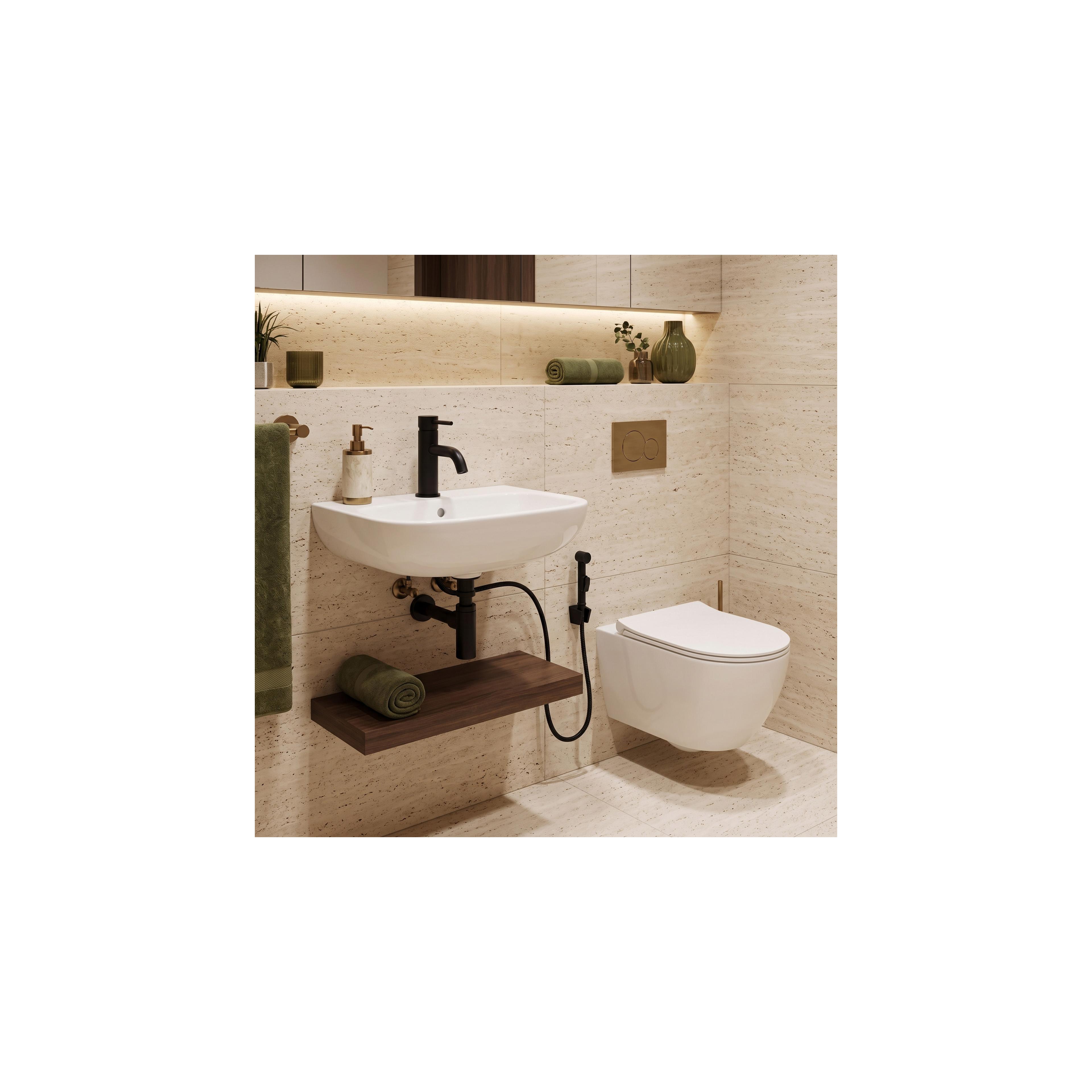 Waschtischarmatur mit Bidetta Rea Lungo Black