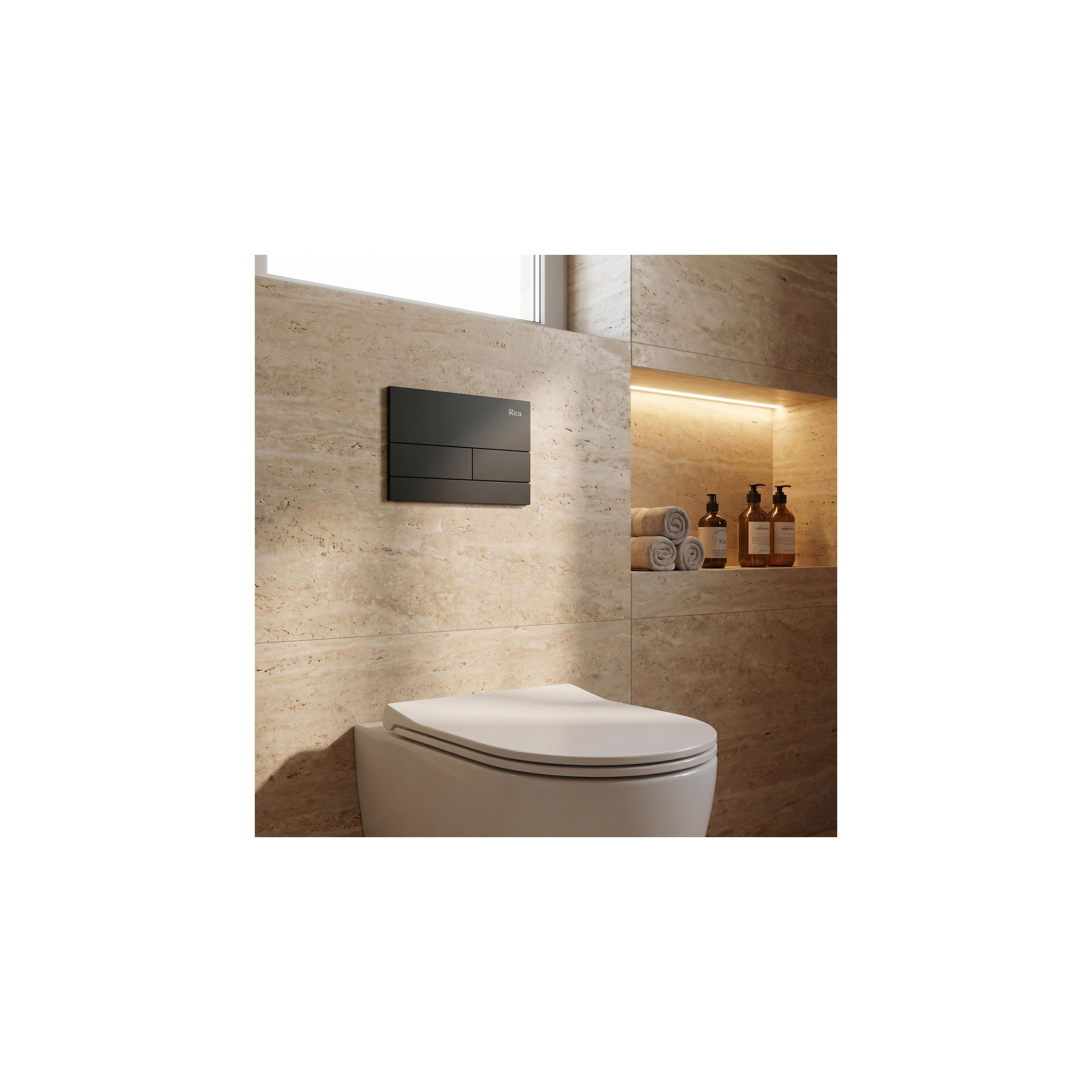 Montagerahmen Unterputzset Slim 024N für WC-Becken mit T-Betätigung Schwarz Matt