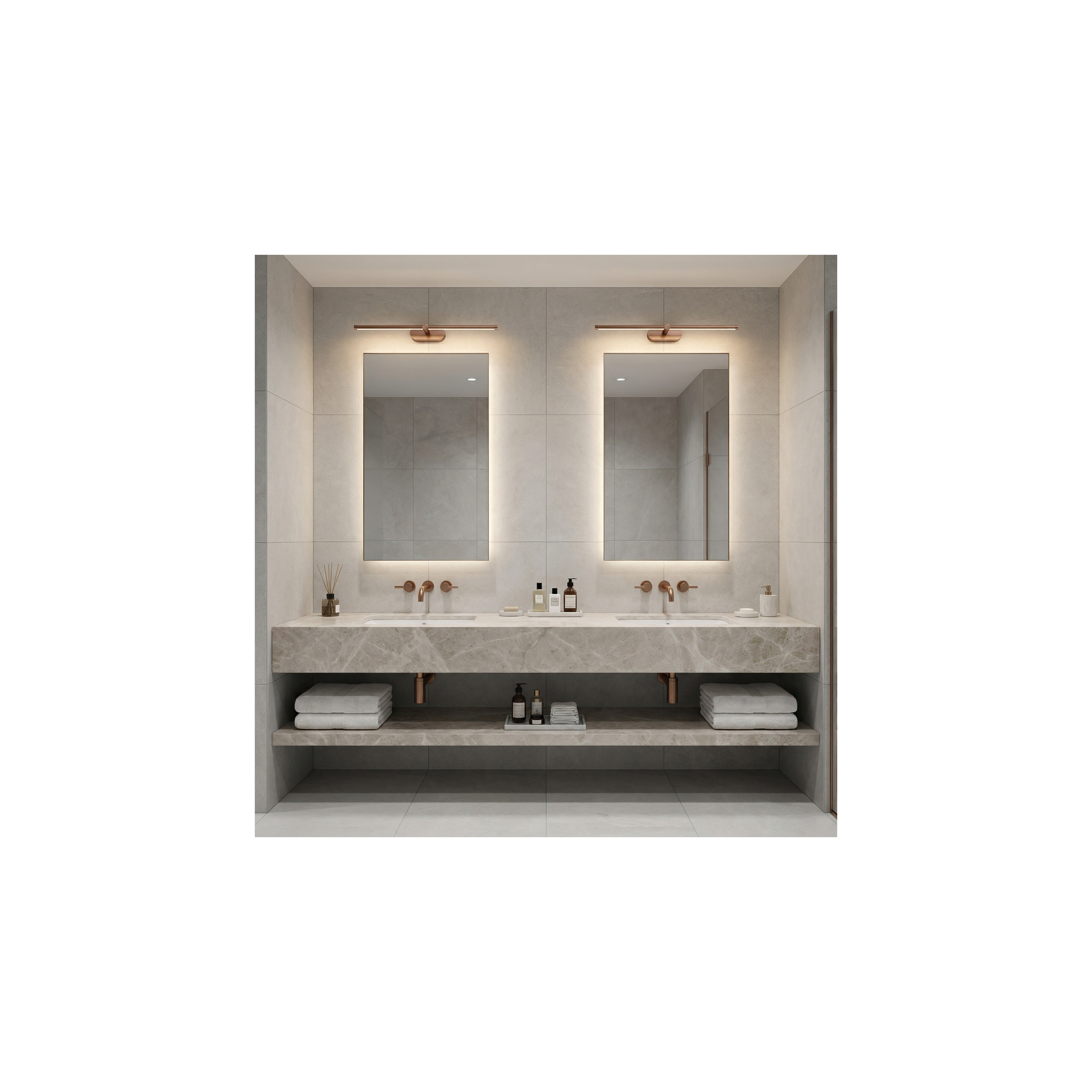 Bad LED-Wandleuchte APP1896-1W 60 cm BRUSH COPPER