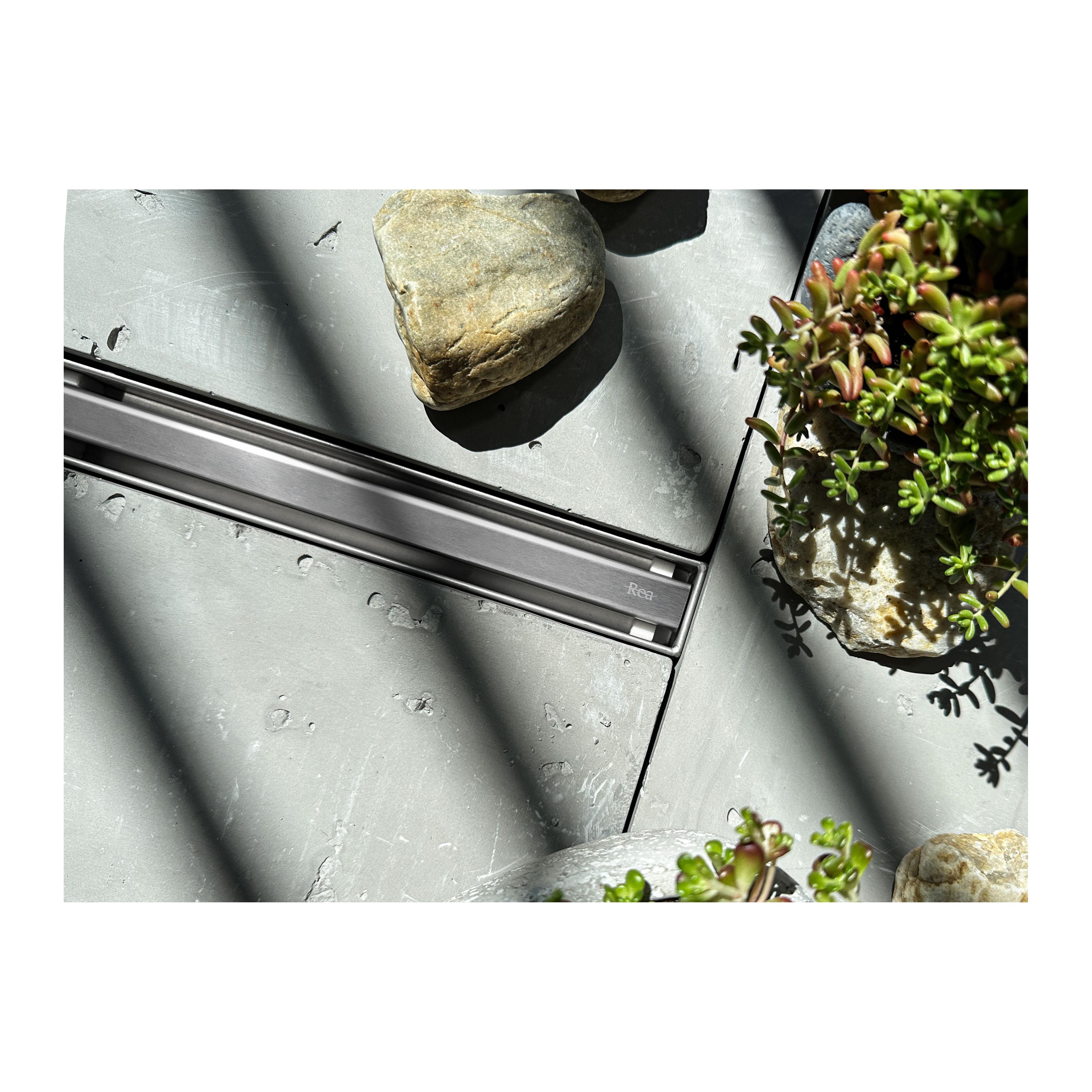 Linear drainage REA Neox Slim pro NICKIEL BRUSH 90