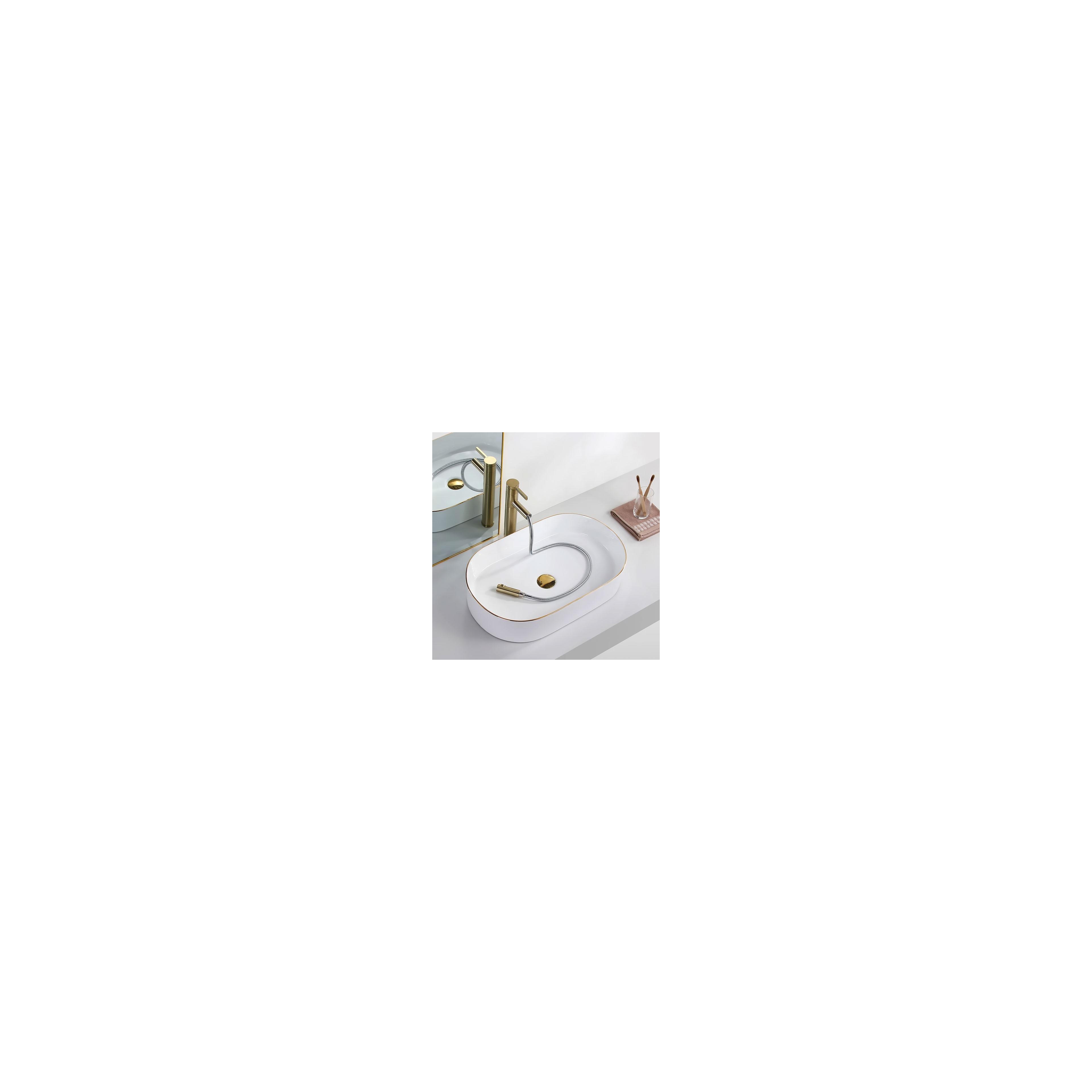 Aufsatzwaschbecken Rea Nadia white Gold edge