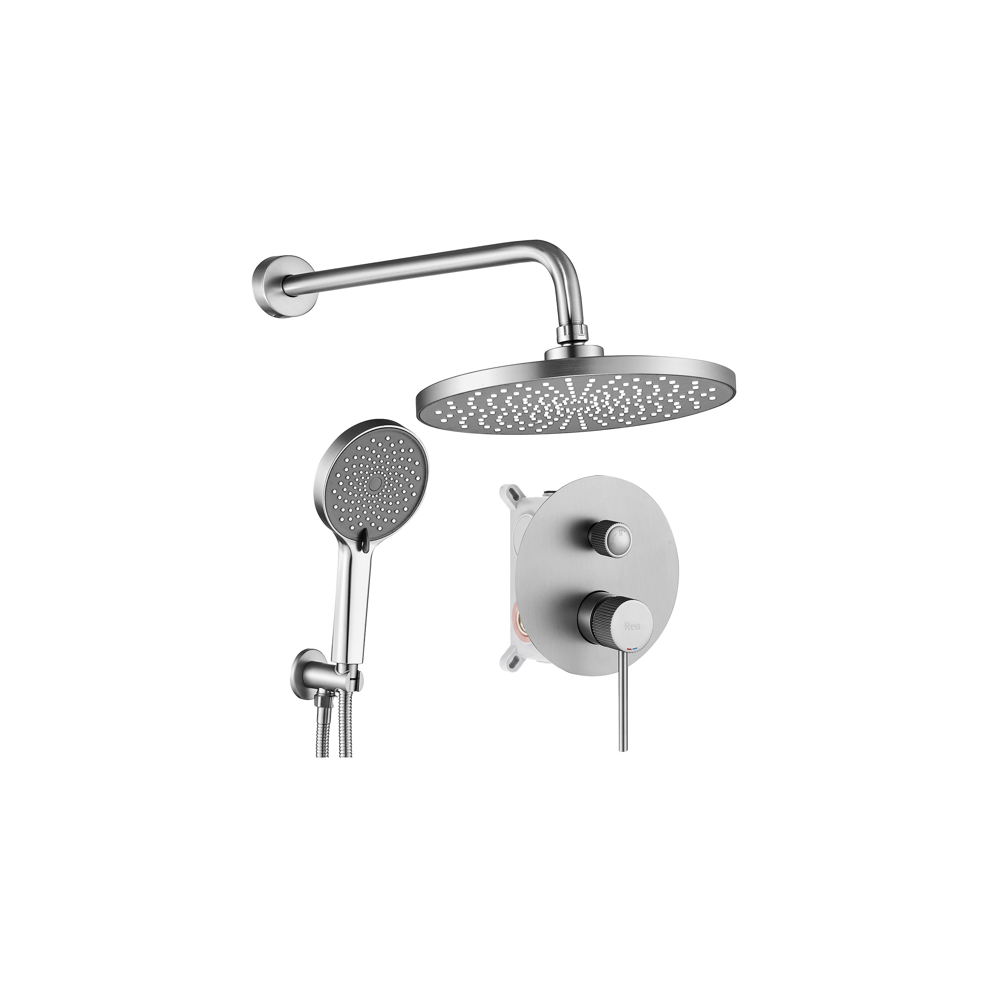 Unterputz Duschset Rea Lungo Stripe Nickel Brush + BOX
