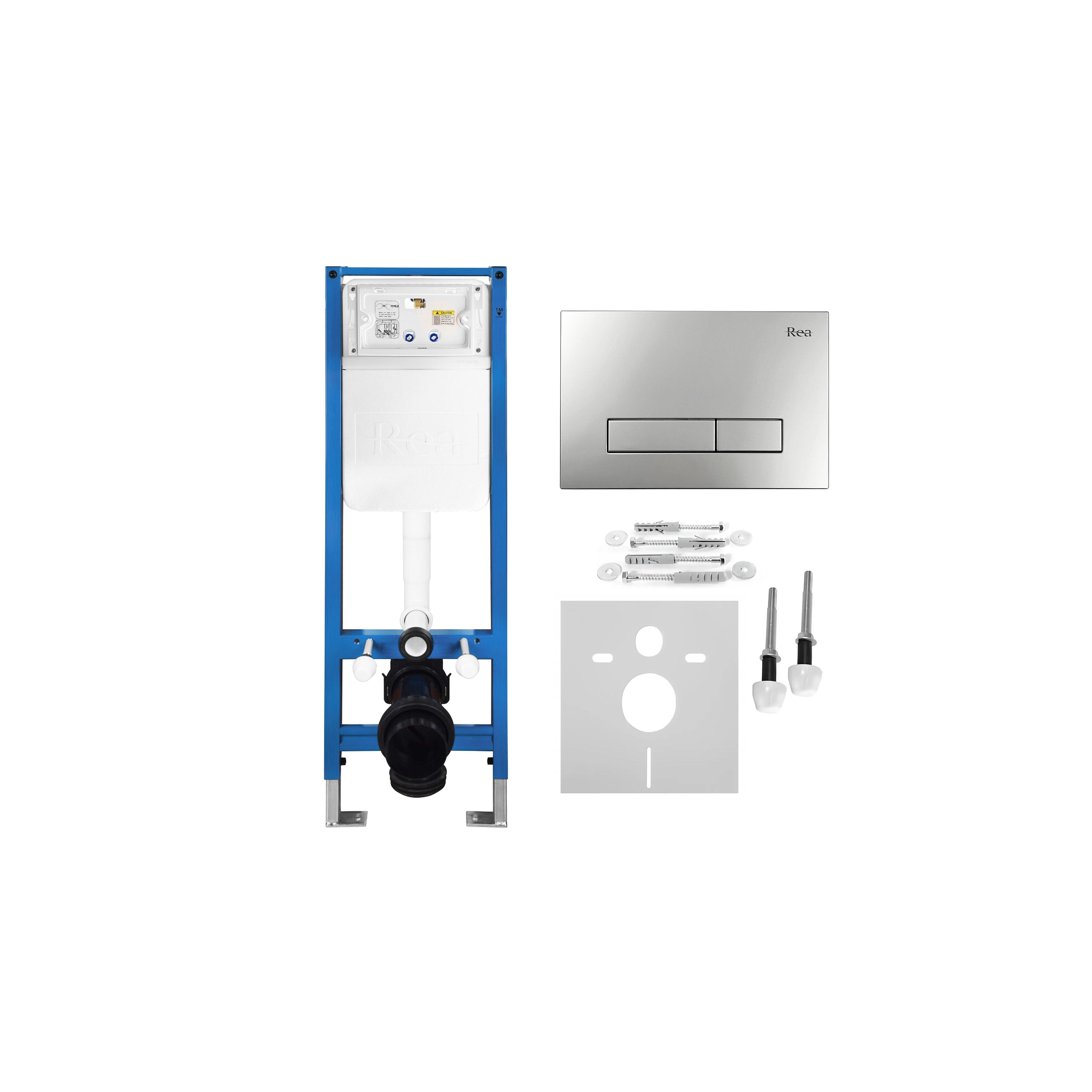 Montagerahmen Unterputz-Set Slim 024N für WC-Becken mit HD-Taste Satin