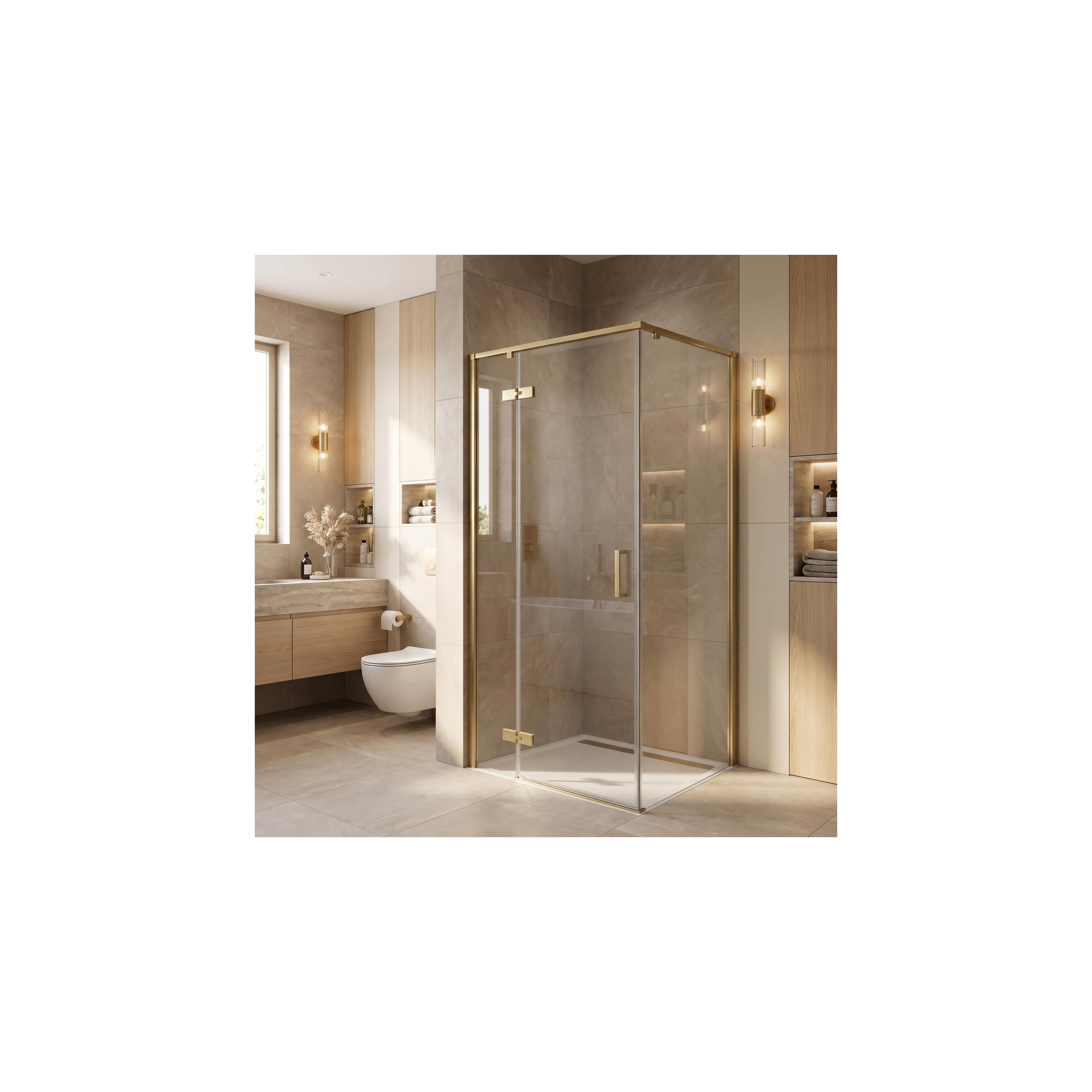 Duschkabine Rea Bruno 90x90 Brush Gold