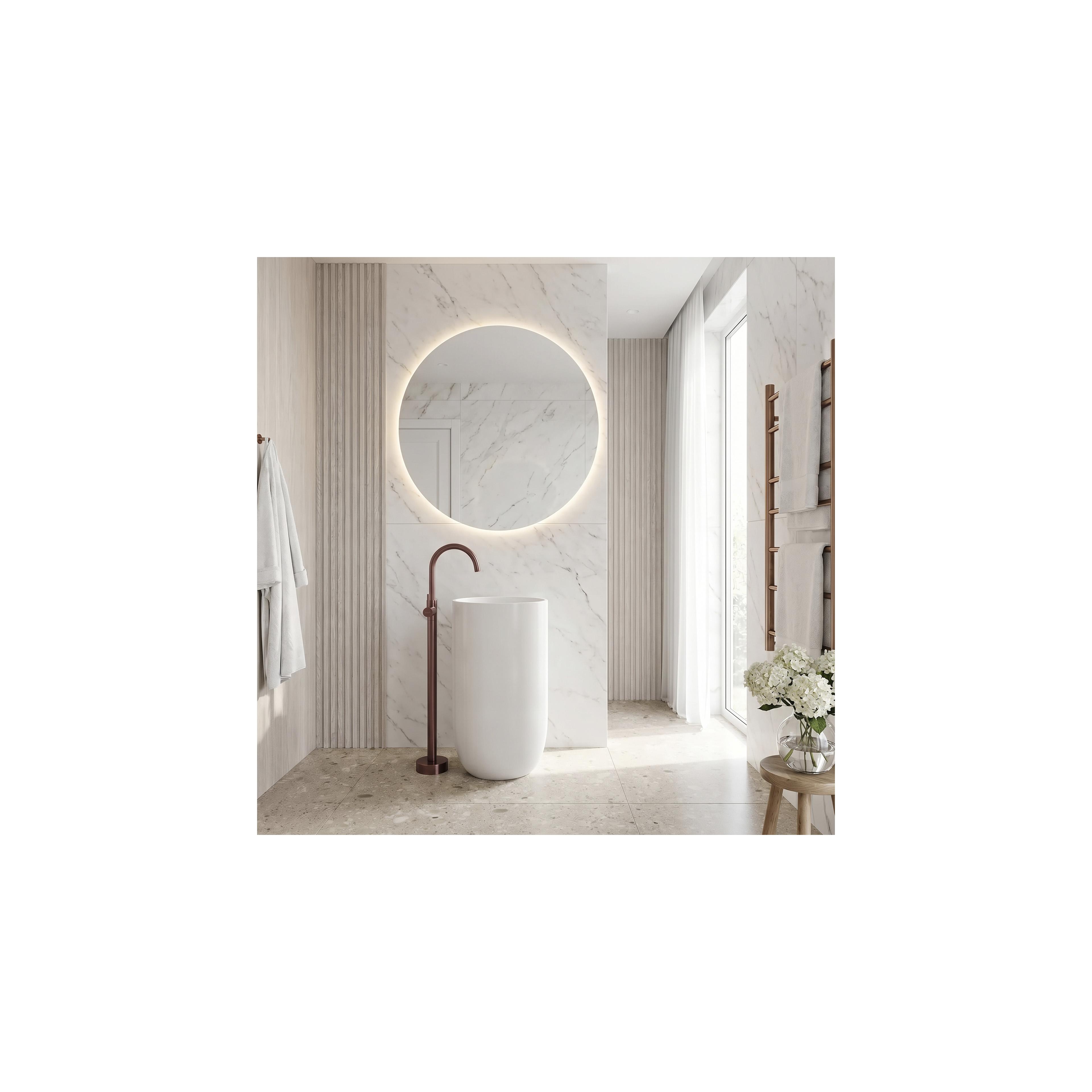 Floor-Standing Washbasin Faucet Rea Lungo Brush Brown