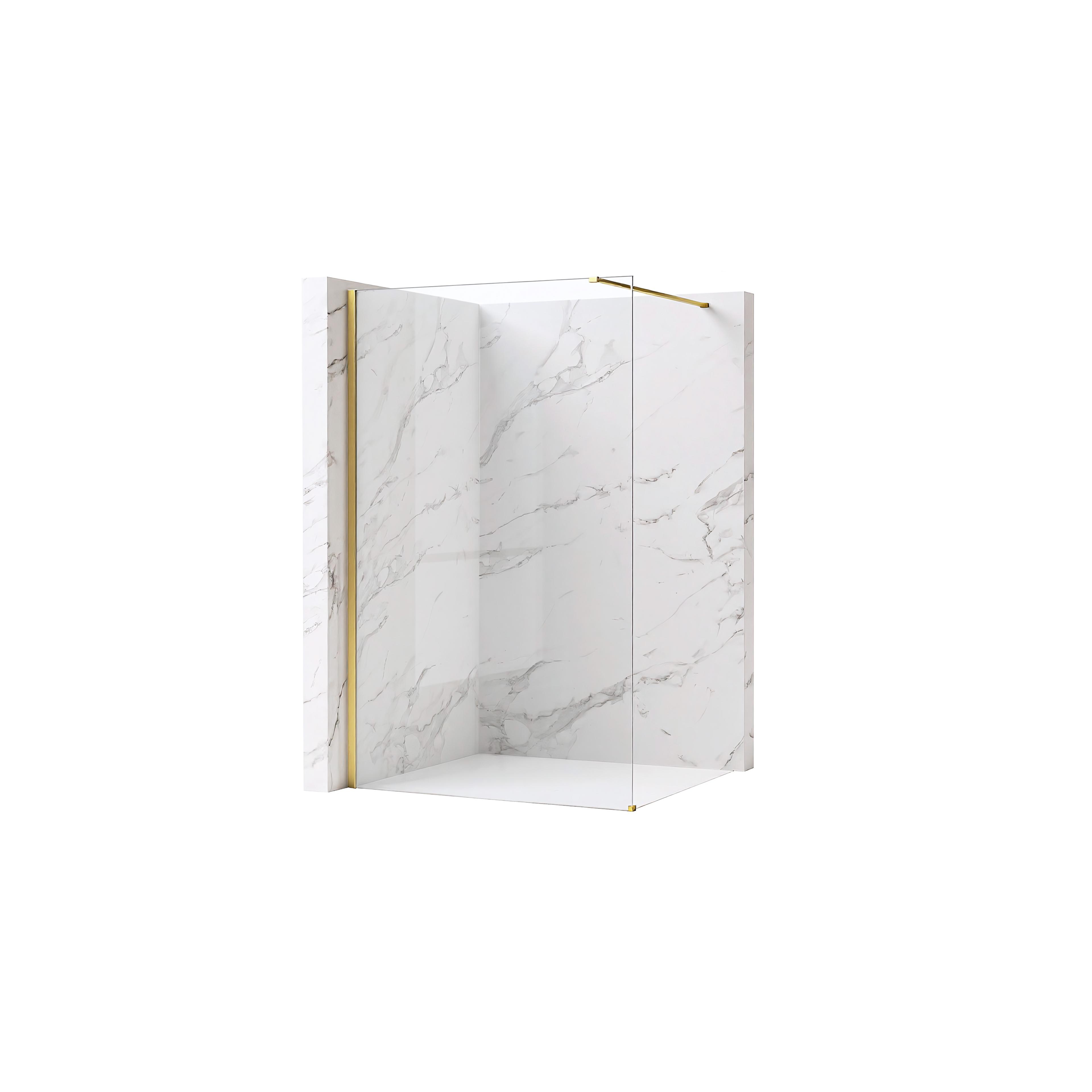 Duschwand Rea Flexi Transparent / Brush Gold 80