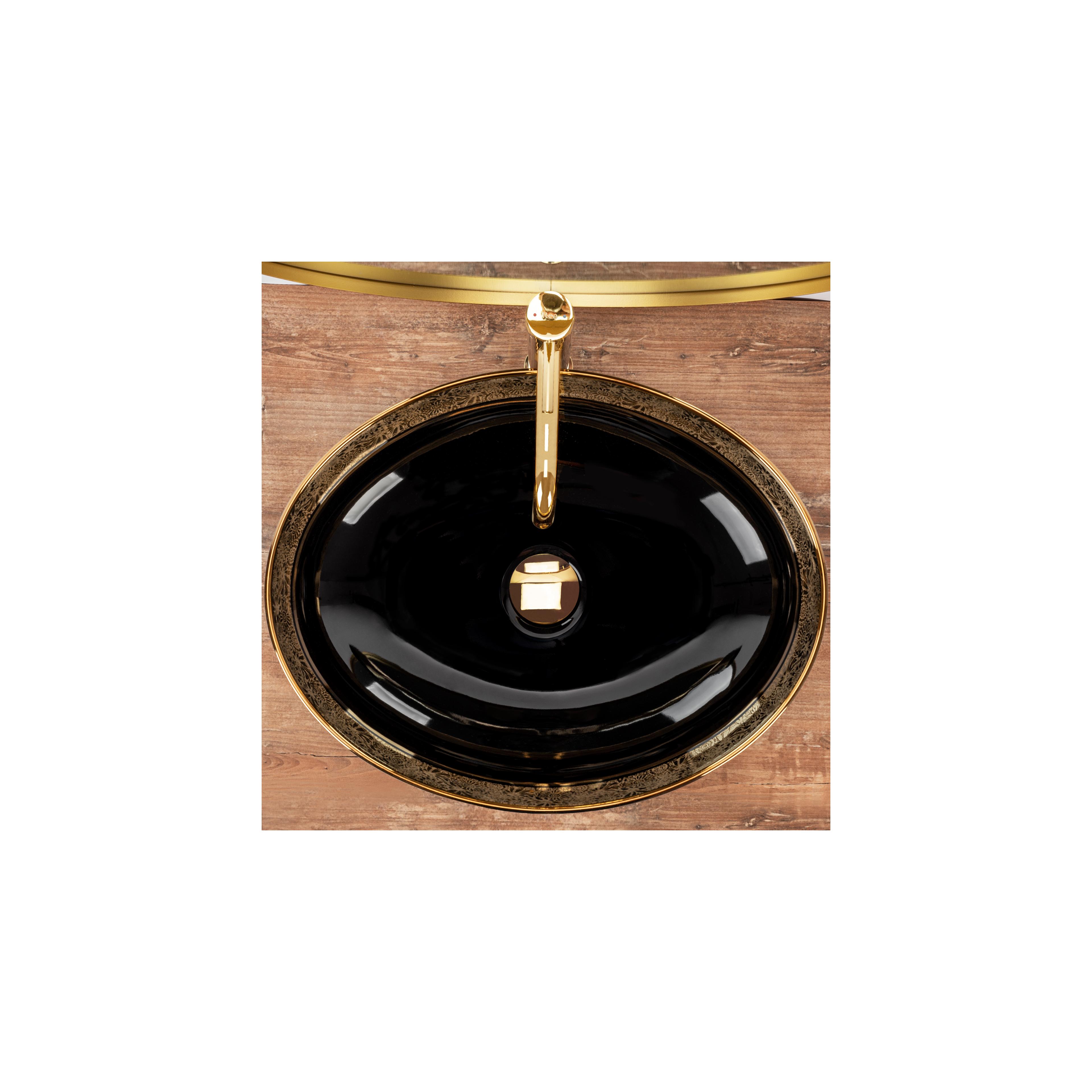 Countertop washbasin REA Margot Gold / Black