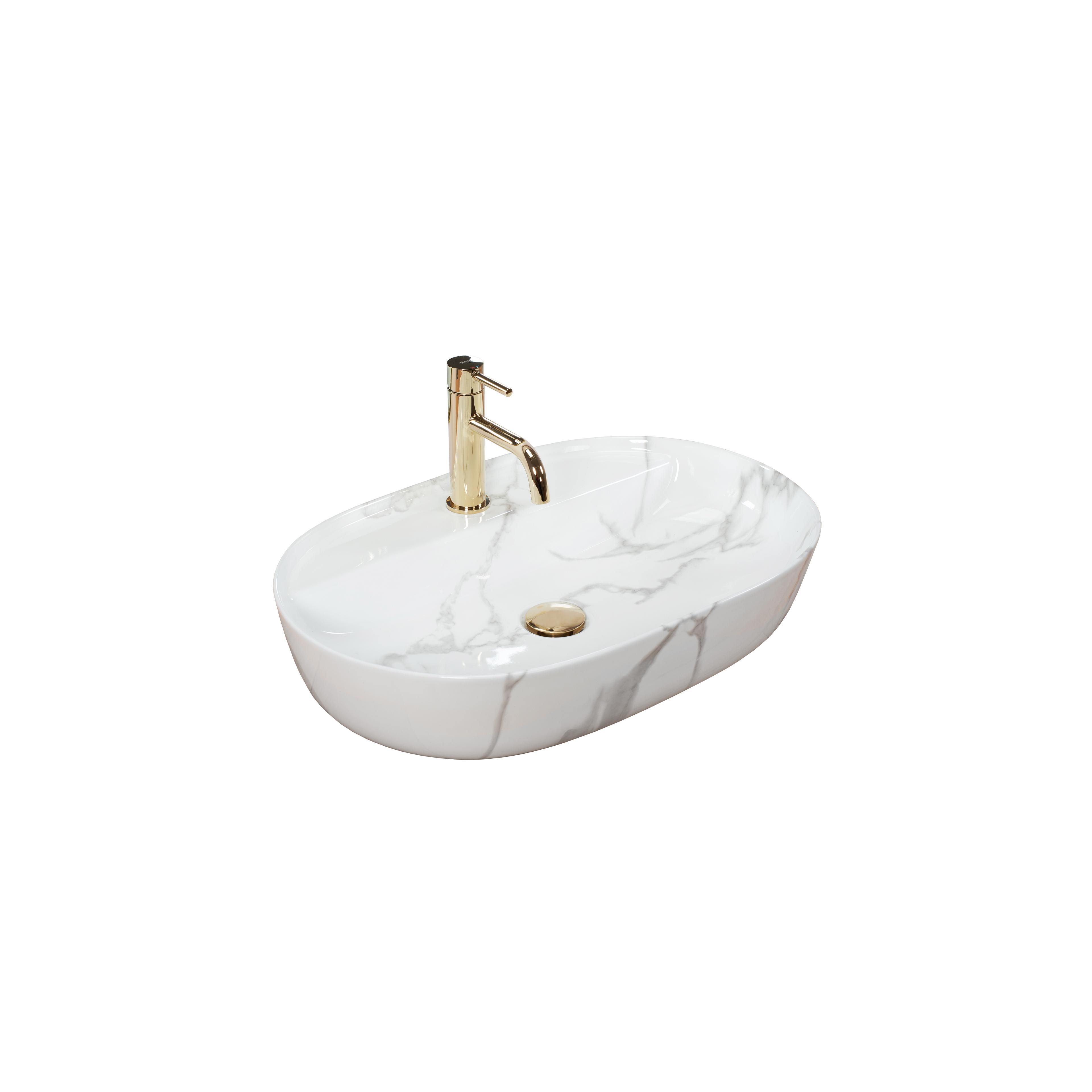 Countertop Basin REA Aura 61 Marmo Shiny