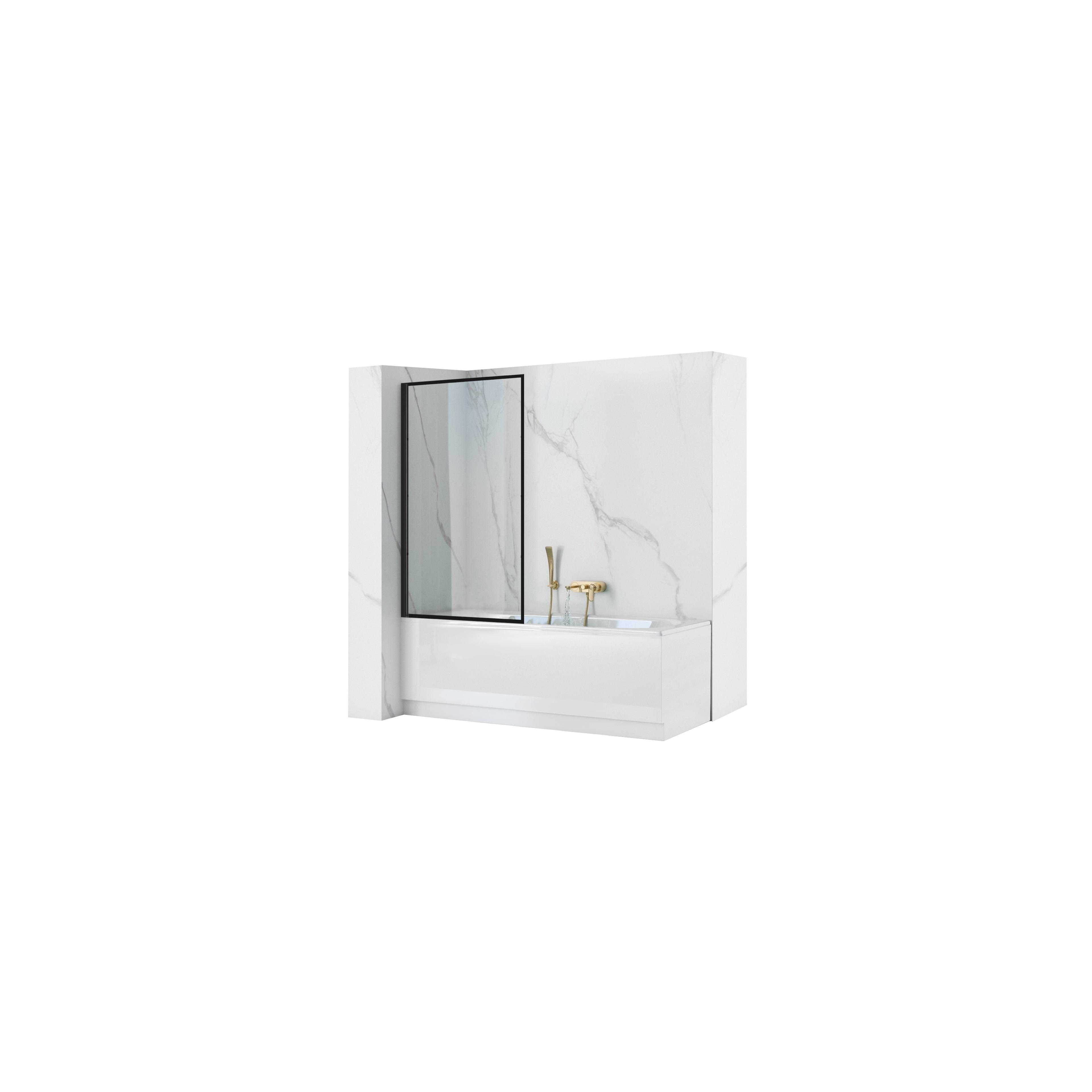 Bathtub screen Rea Lagos Fix 80 Black