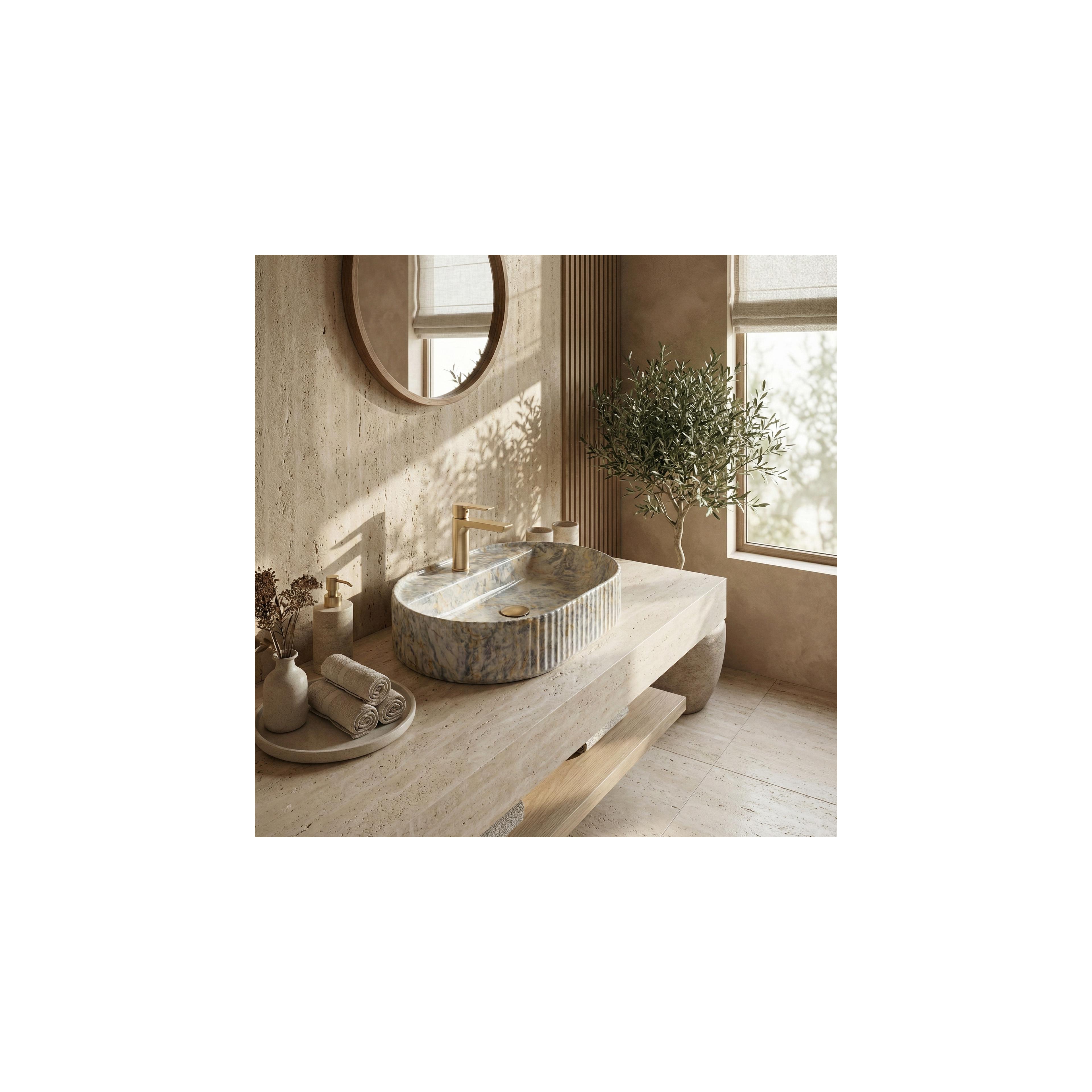 Umywalka nablatowa Rea Marcela 60 Ruststone