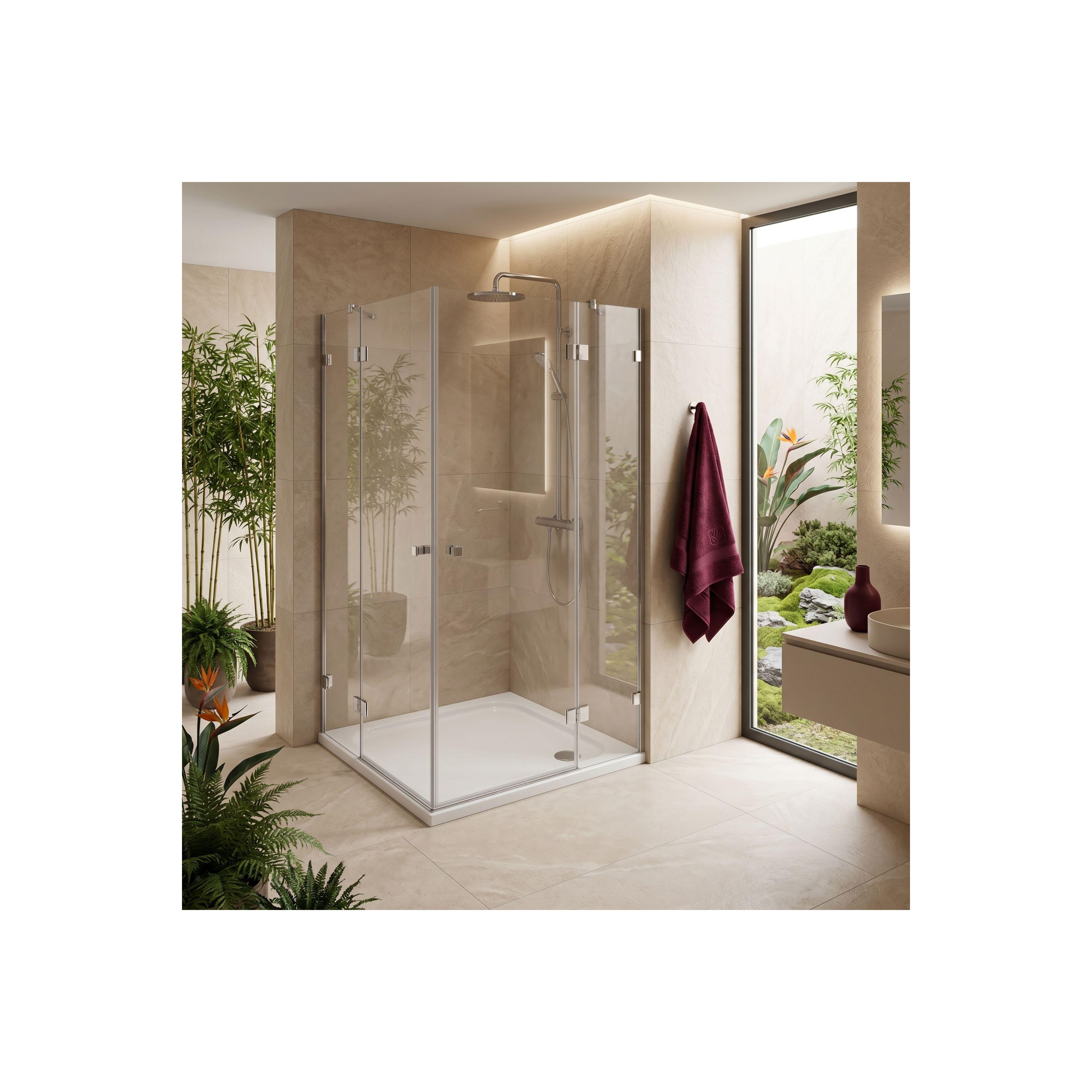 Acryl Duschwanne Rea Belmond White 80x80 Chrome