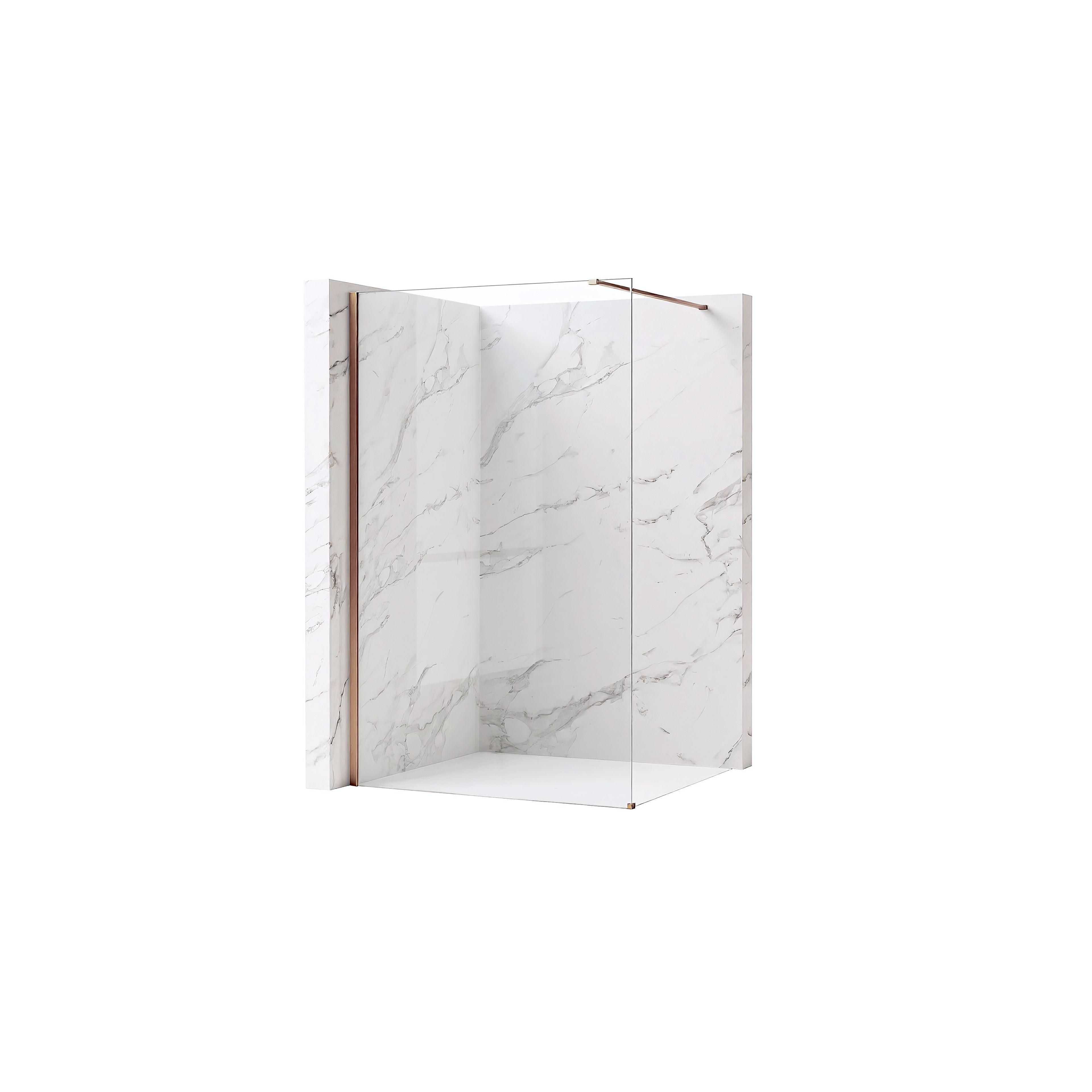 Duschwand Rea Flexi Transparent / Brush Copper 130