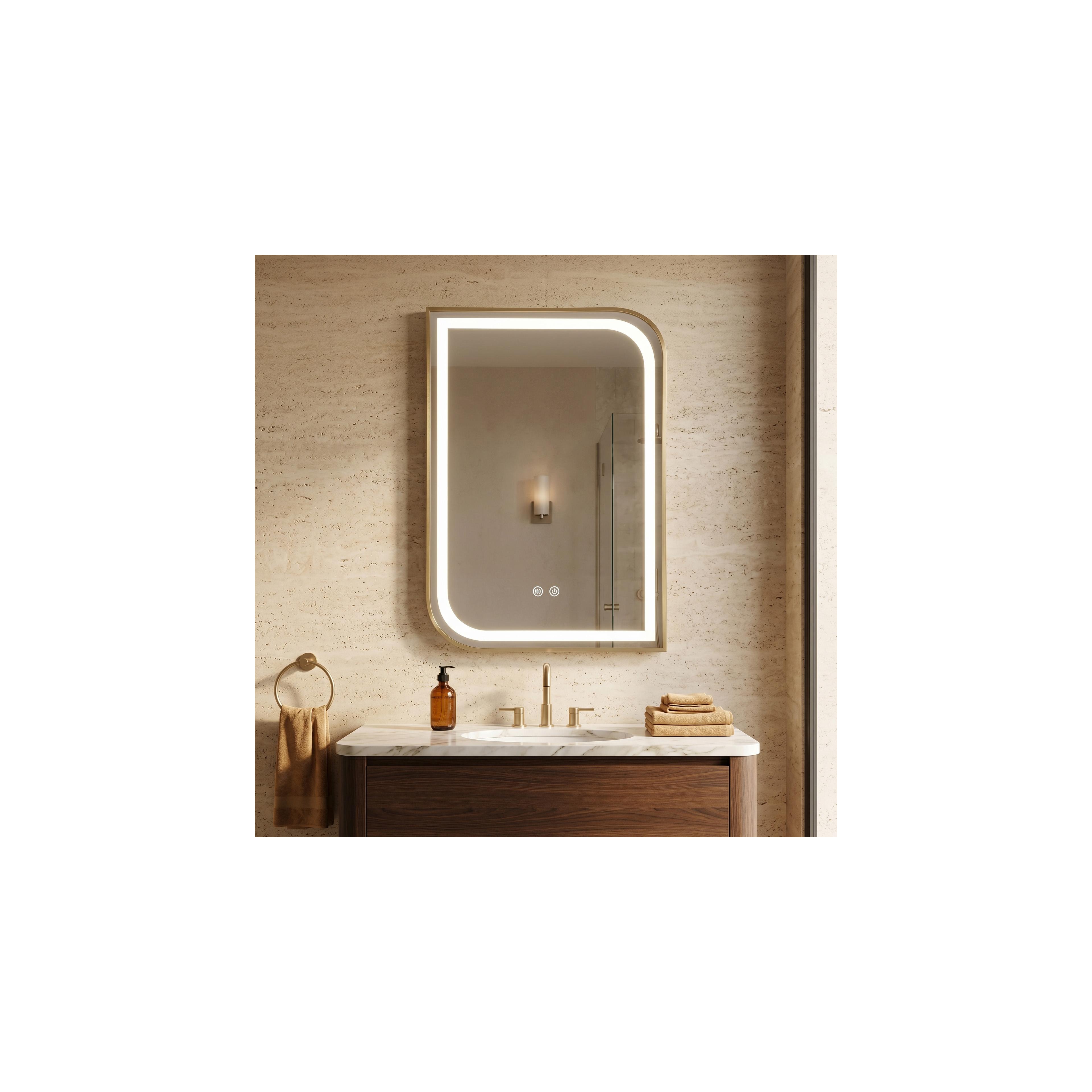 Зеркало LED ZONE 80X60  GOLD BRUSH