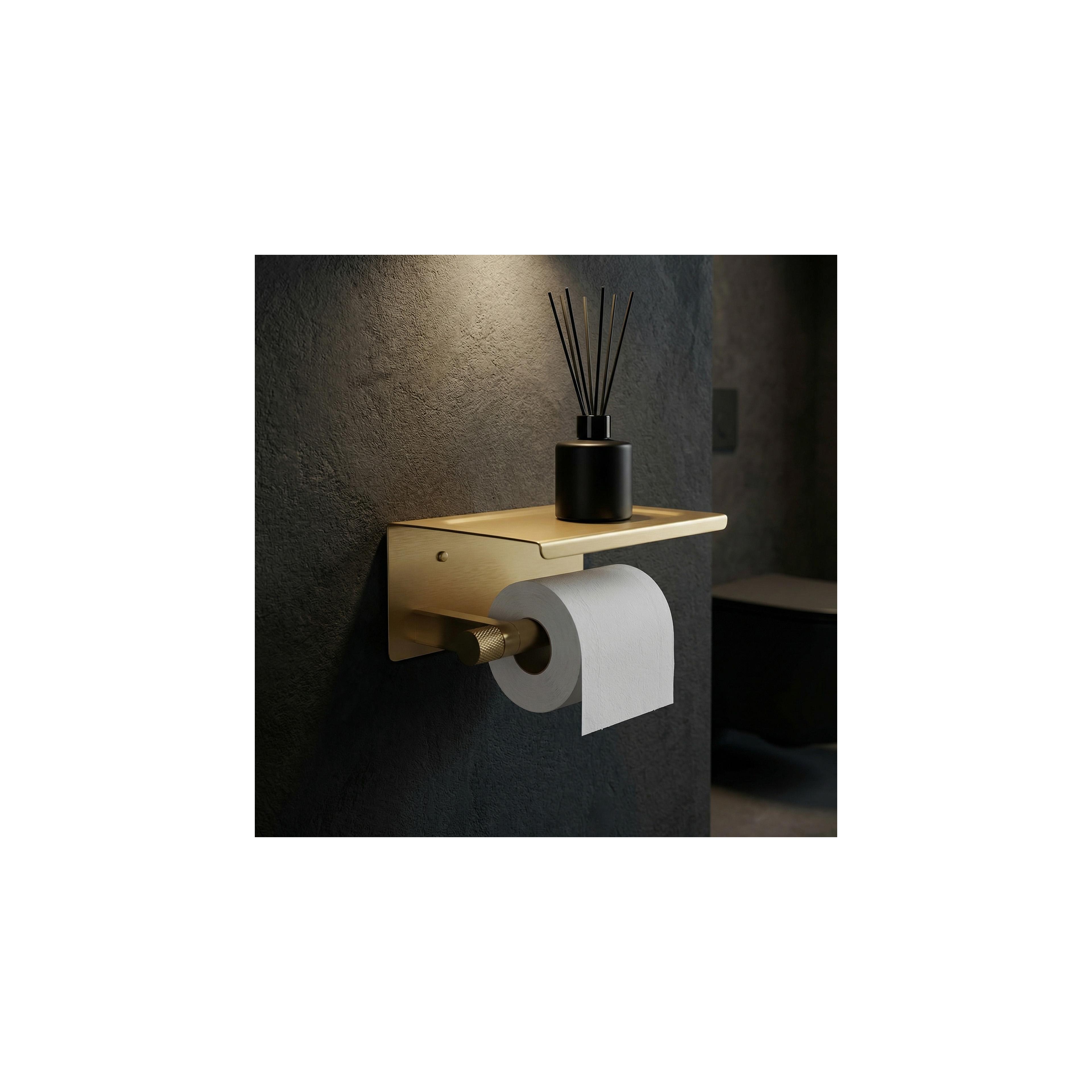 Toilettenpapierhalter mit Ablage 39105A ORI Brush Gold