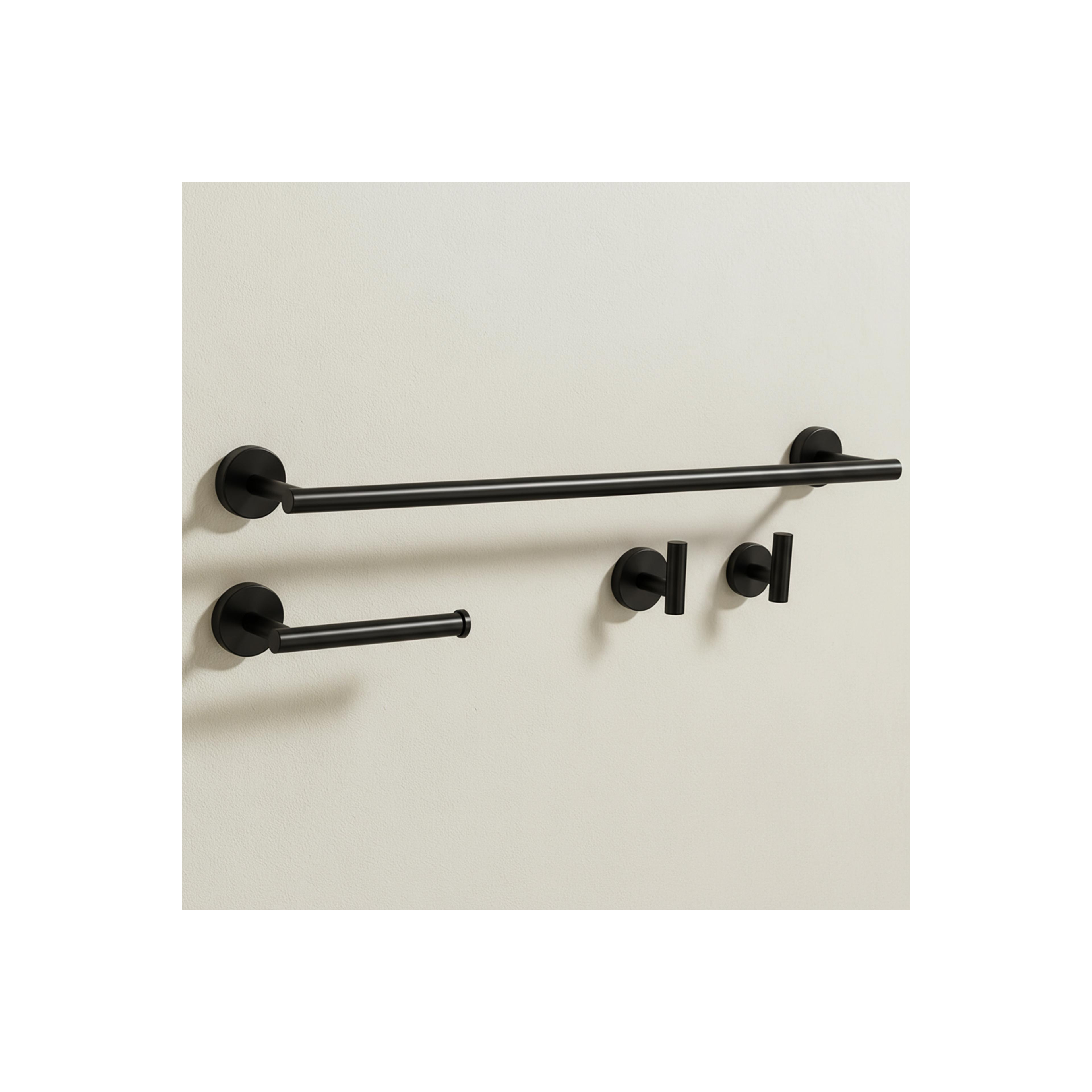 Badezimmer-Accessoire-Set Ari Black 4-teilig