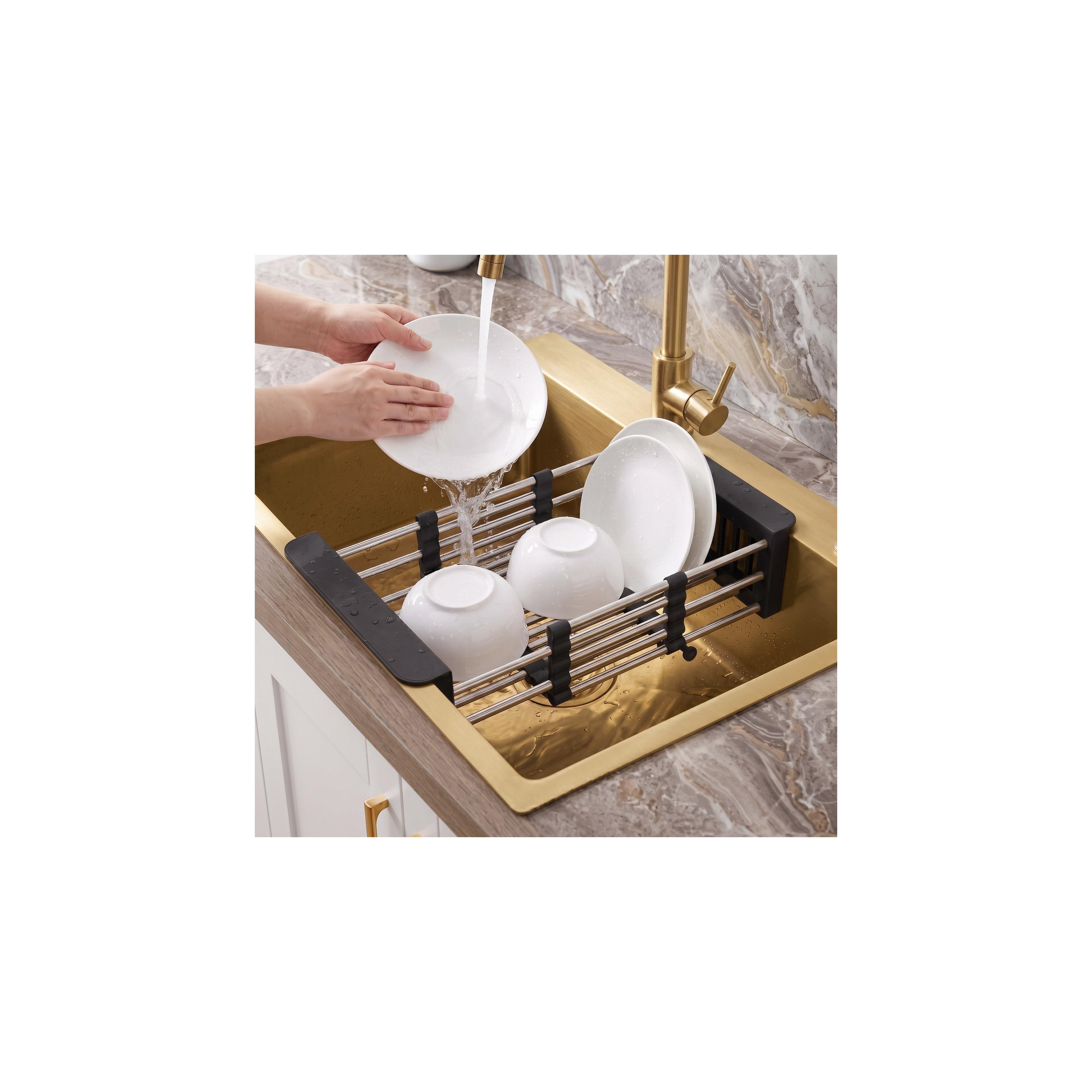 Stahlspüle mit 3-teiligem Zubehörset REA Liam Brush Gold
