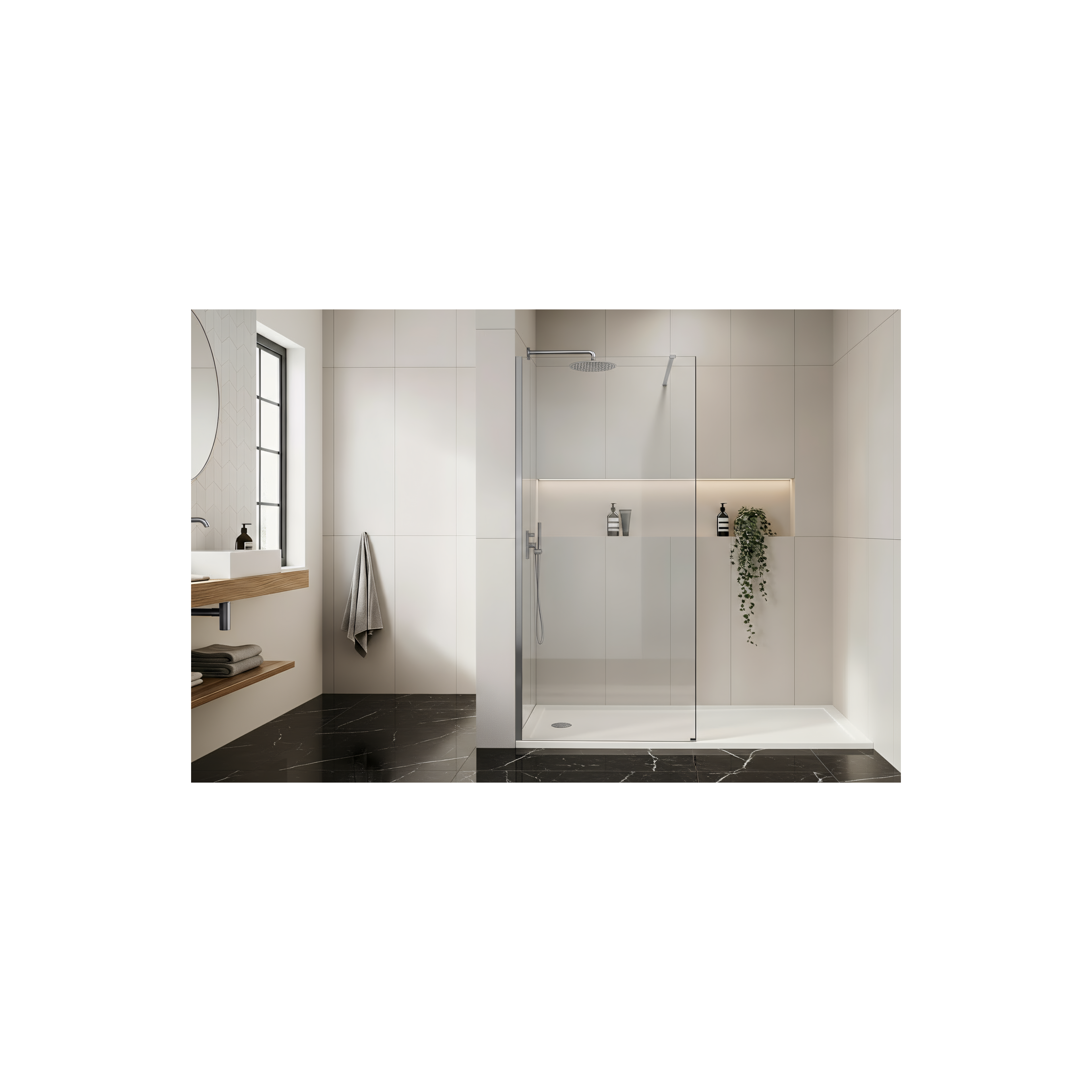 Paroi de douche Rea Flexi Transparent / Chrome 140