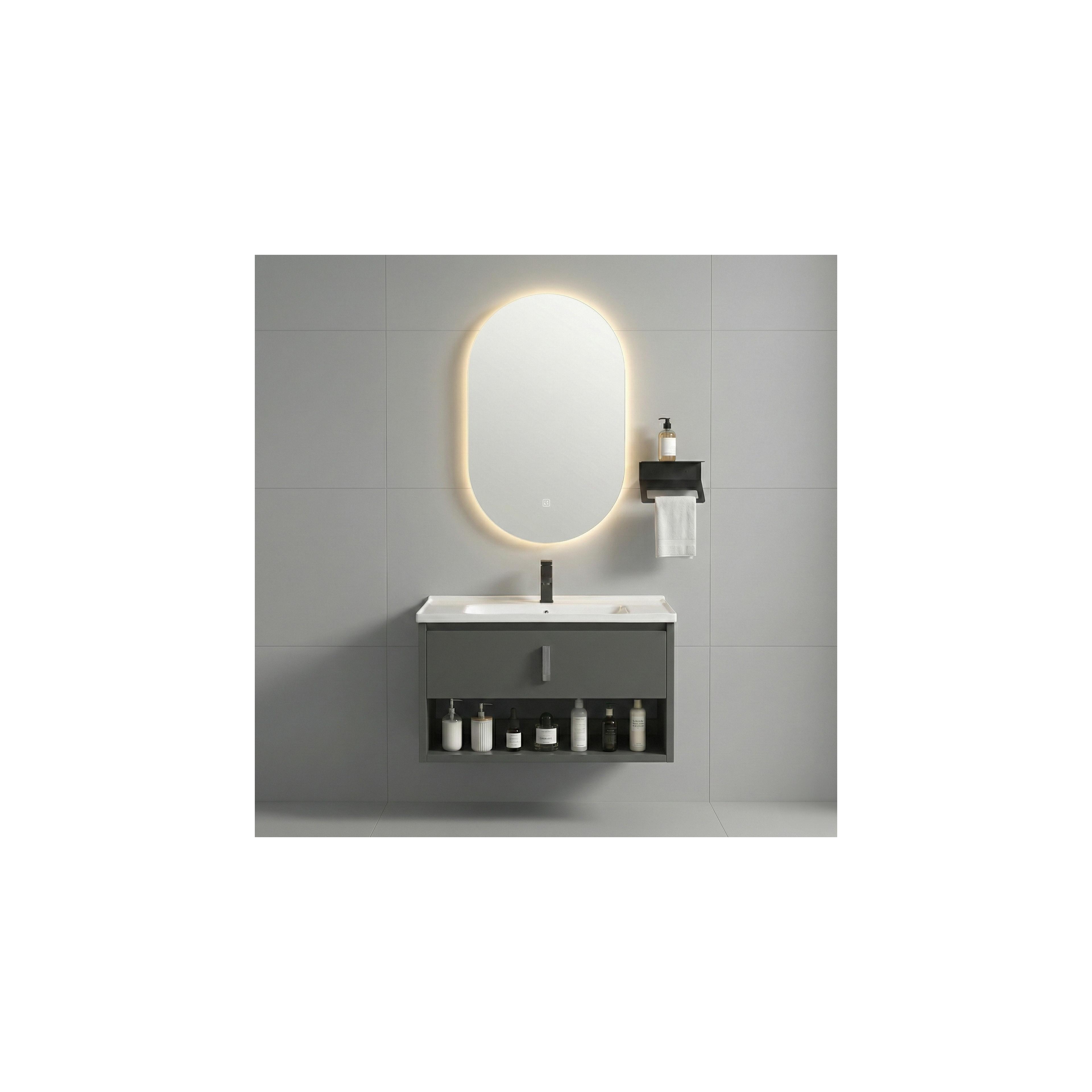 Badezimmermöbel-Set mit Waschbecken Toledo 60cm Grey