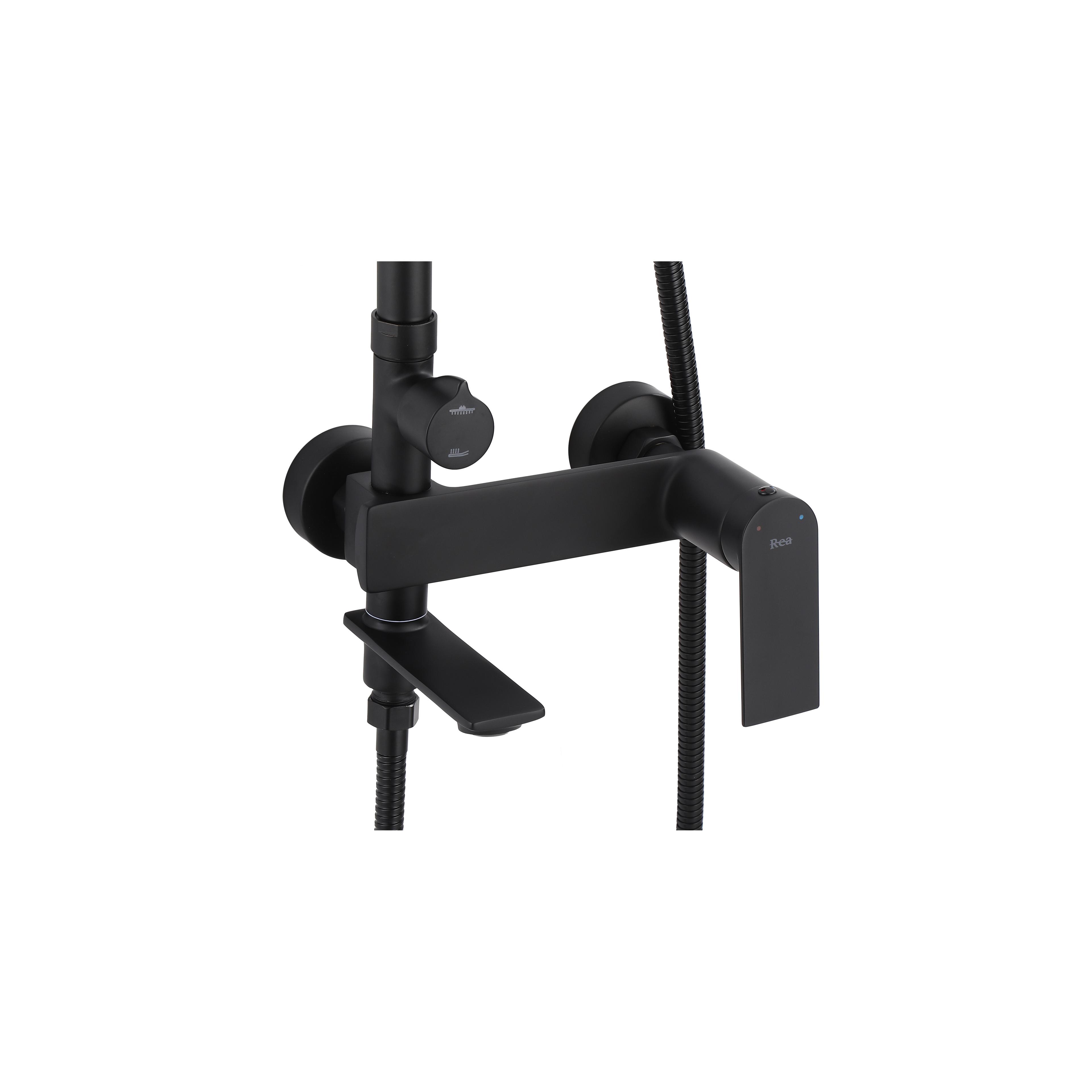 REA STORM suihkusetti BLACK MAT BLACK MATT