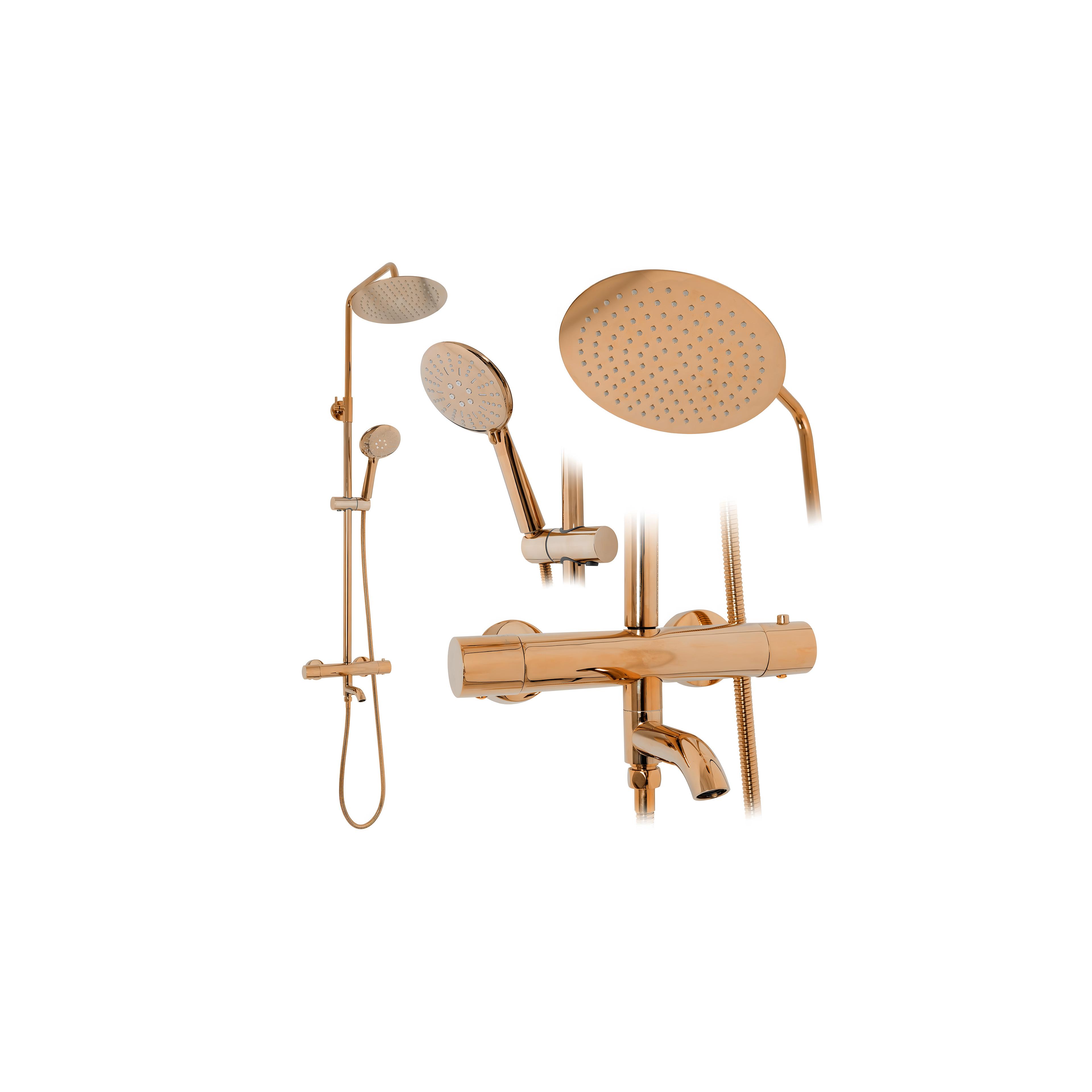 Kit de douche avec thermostat REA Lungo Copper