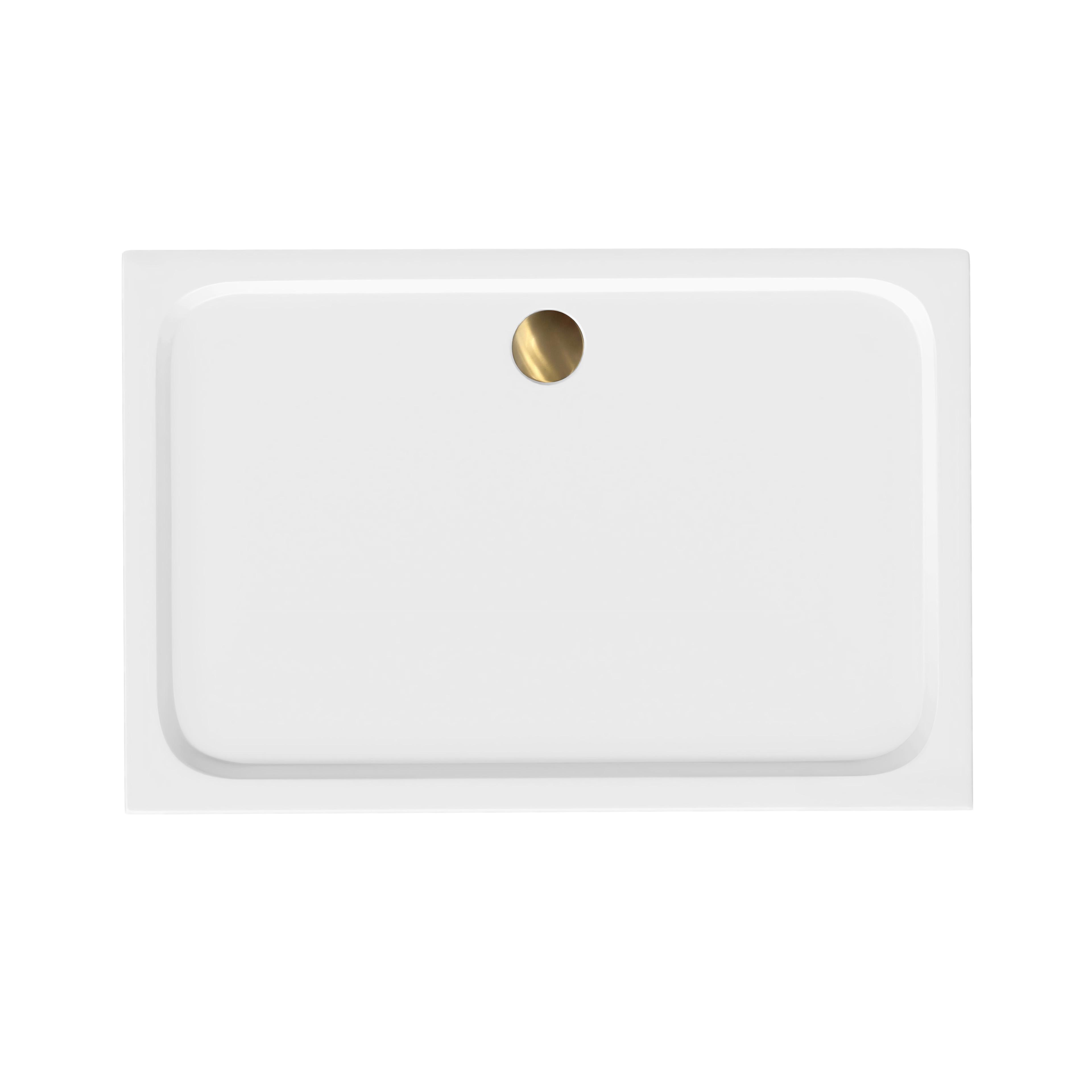 Acryl Duschwanne Rea Belmond White 80x100 Brush Gold