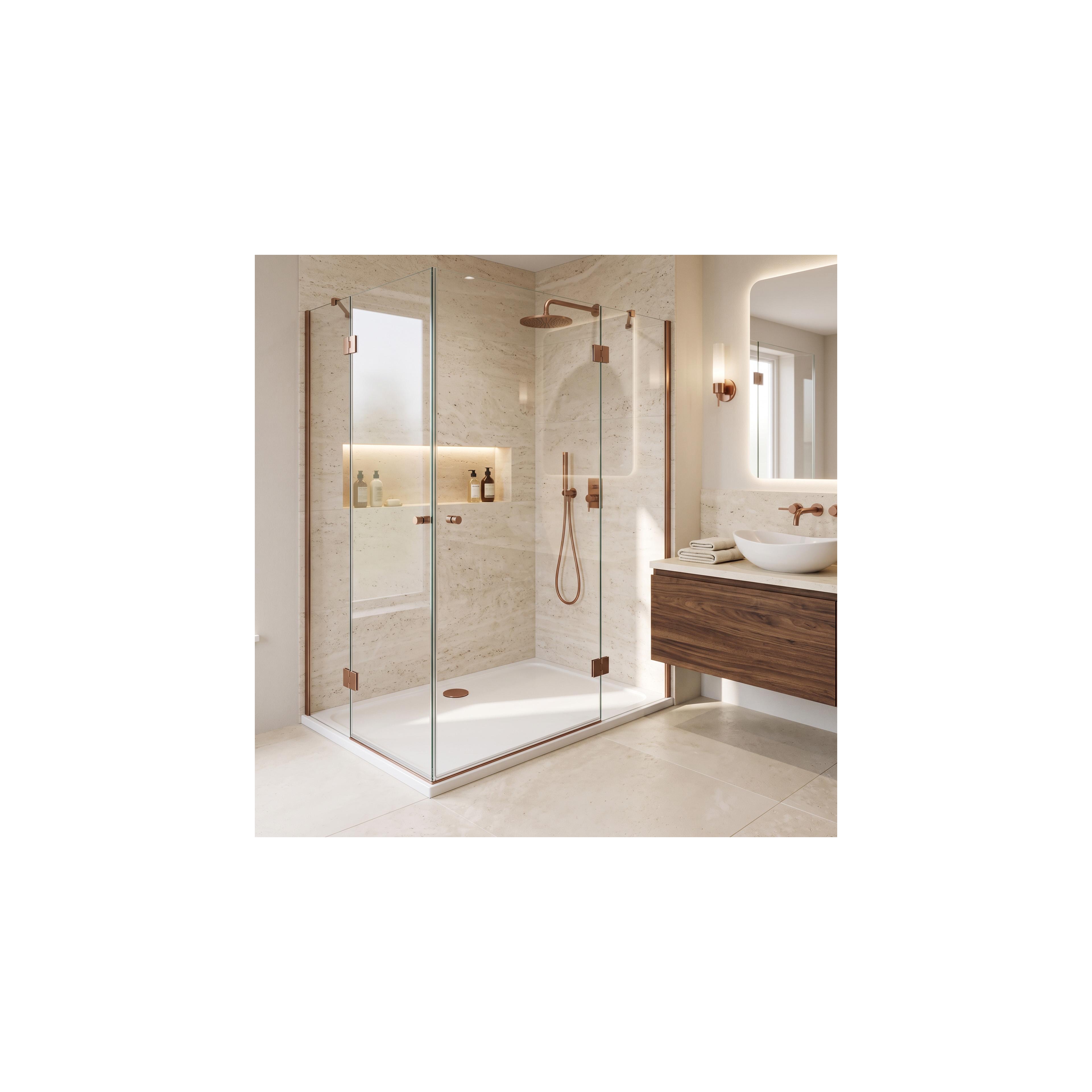 Akrylbrost dusch Rea Belmond vit 90x120 Brush Copper