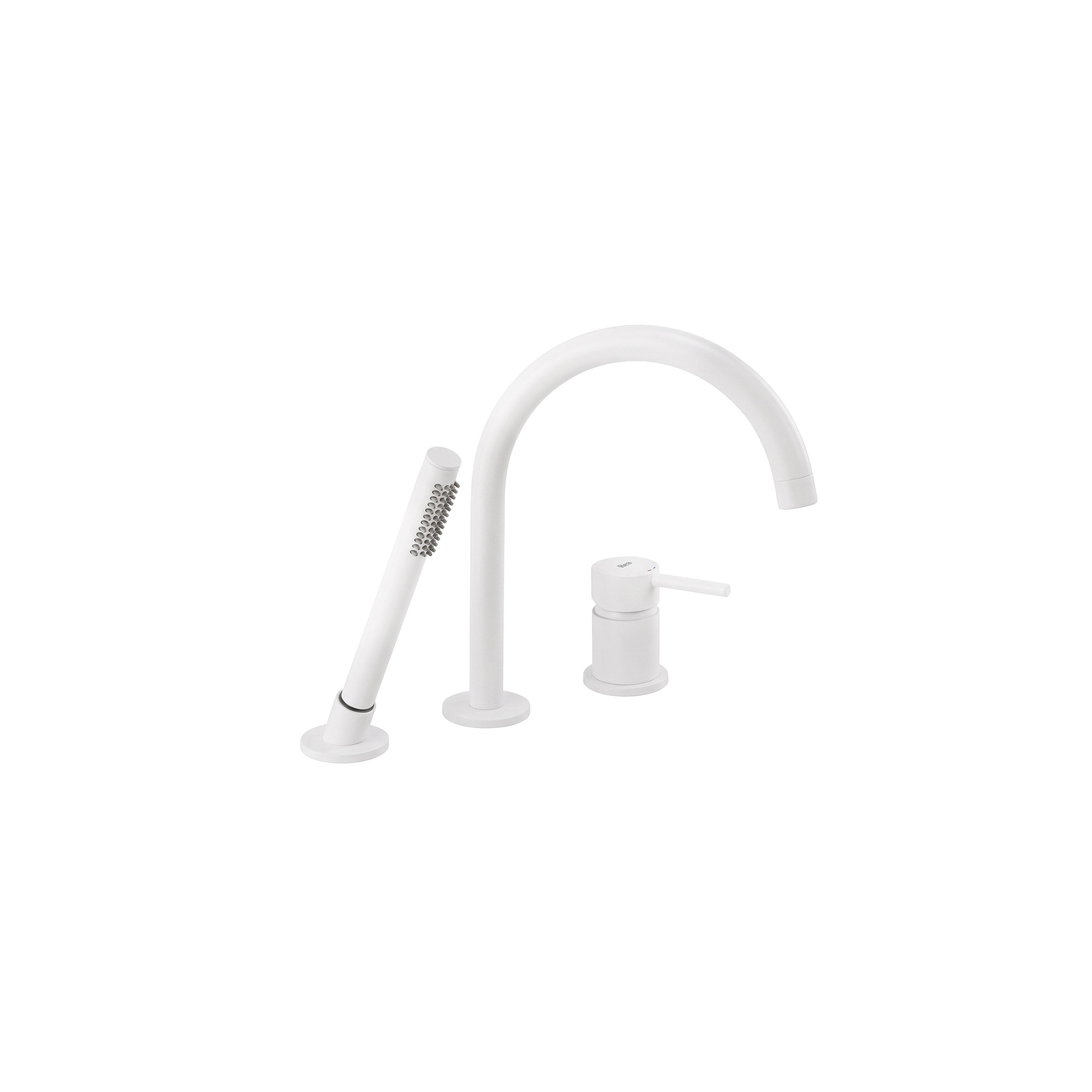 3-Hole Bathtub Faucet Rea Lungo White