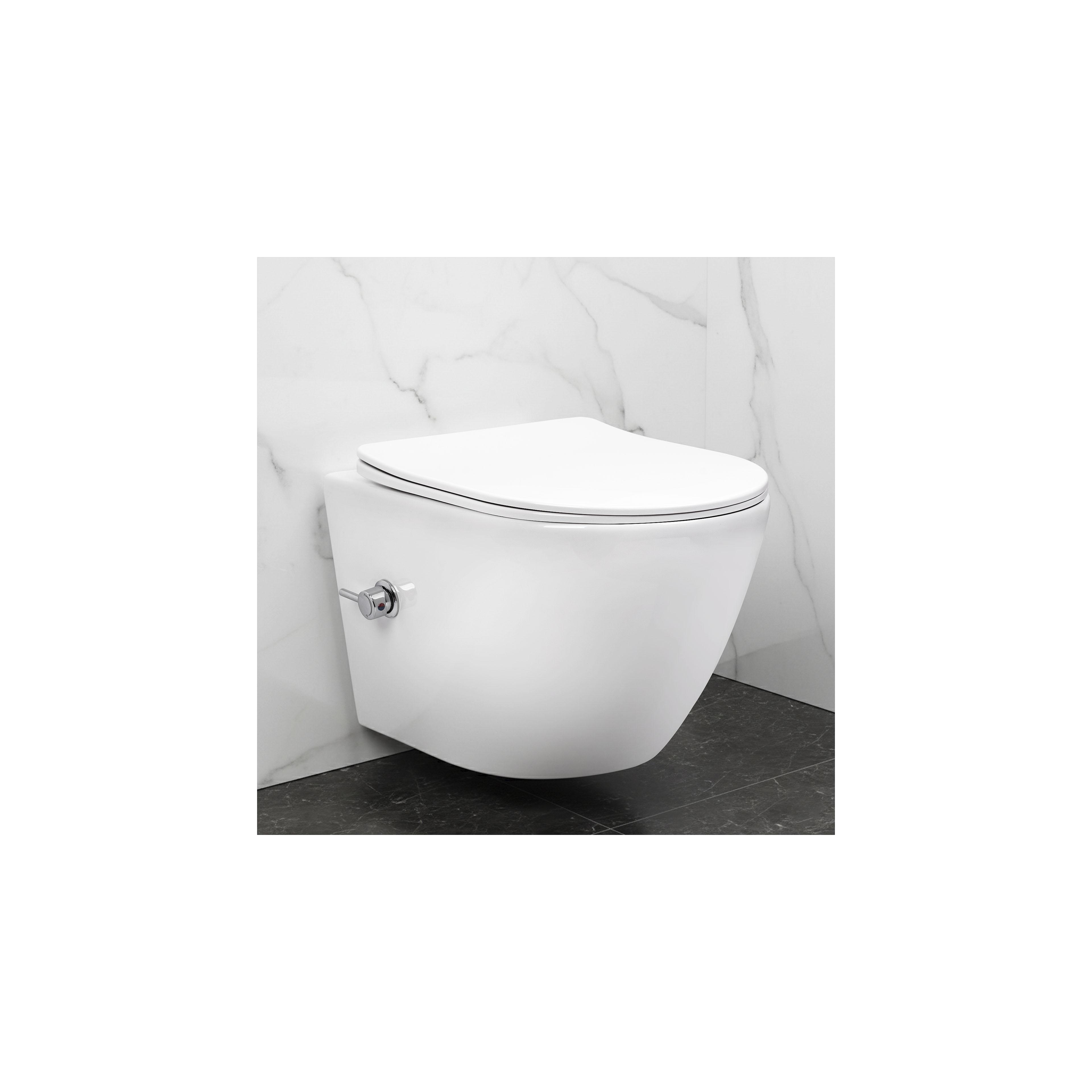 wandhängendes WC REA Carlo Lux Rimless mit Bidetfunktion