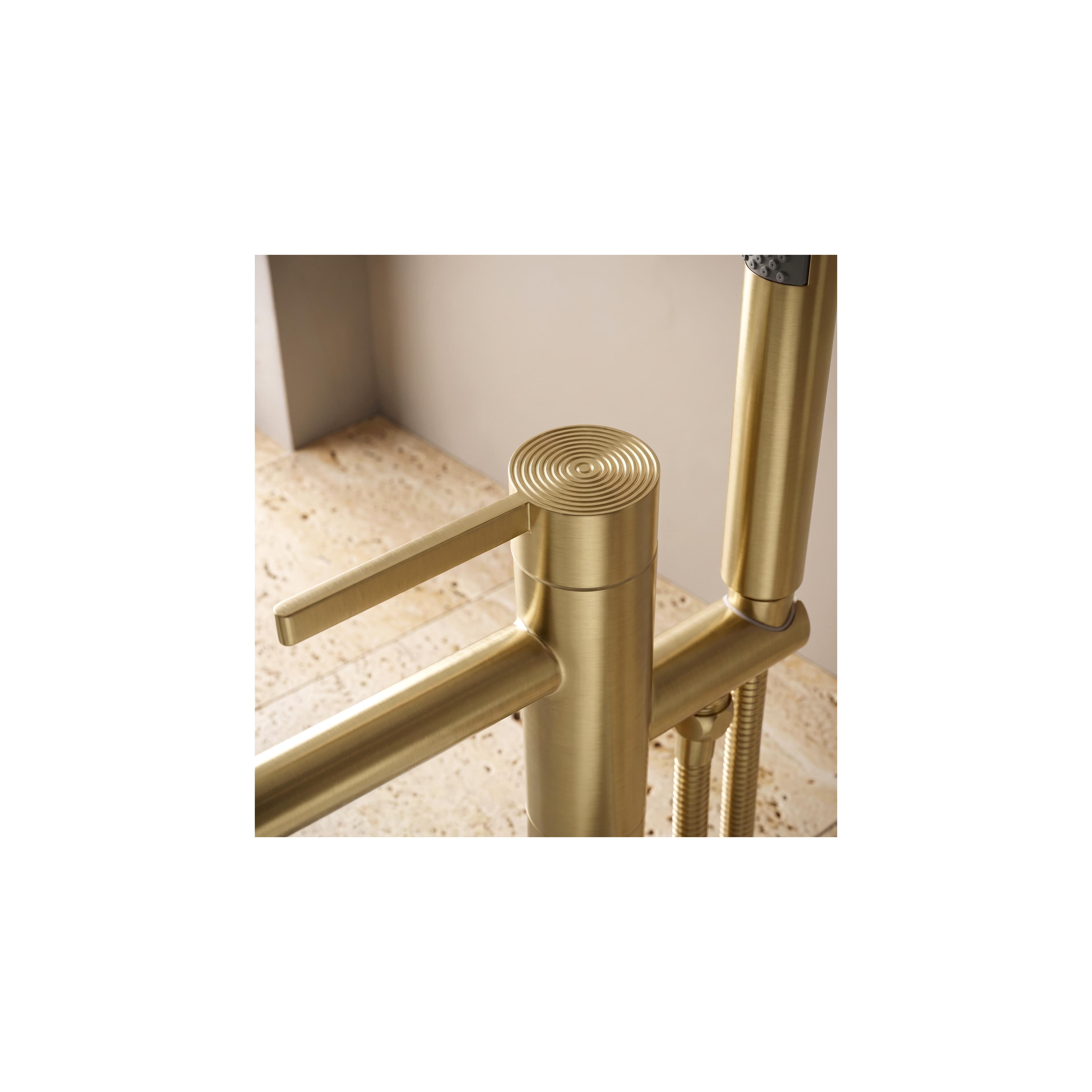 Freistehende Badewannenarmatur Rea Foster Brush Gold