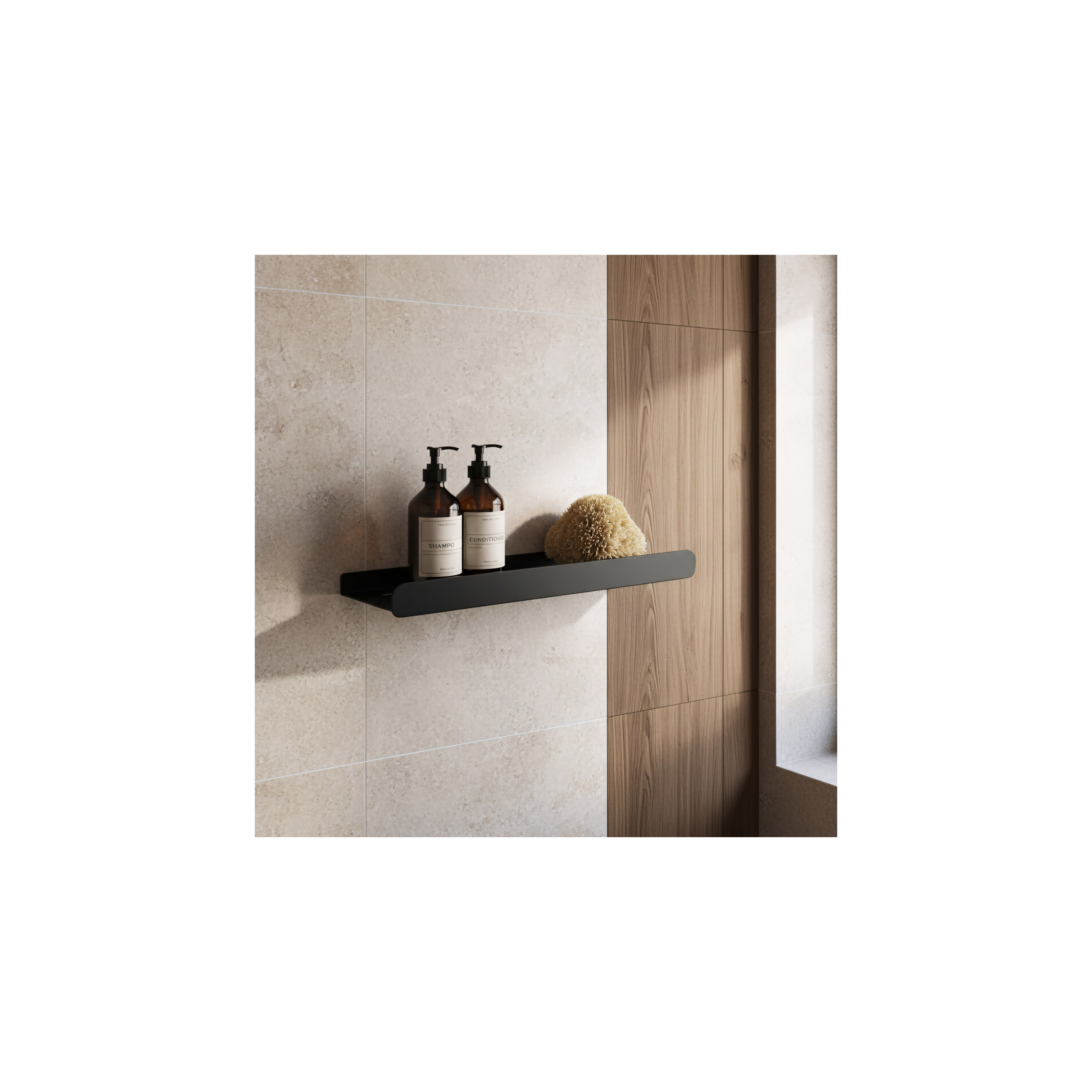 Bathroom shelf SF03 60cm black matt