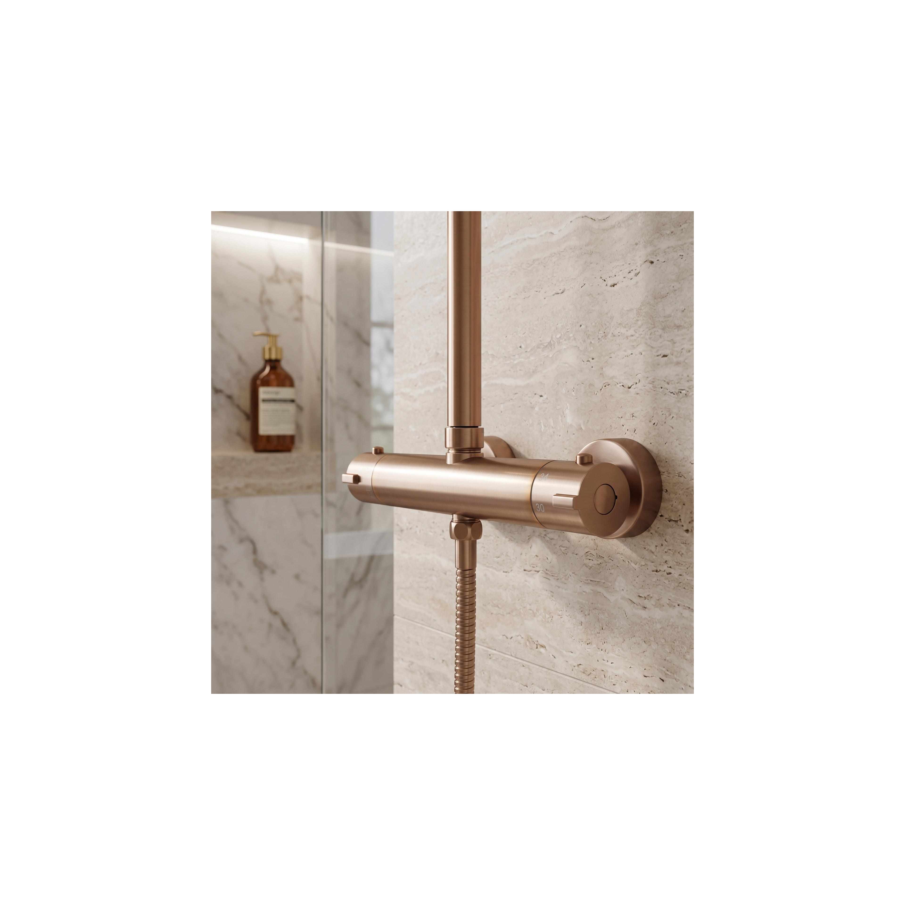 Shower set with thermostat Rea Parot Light Brush Copper