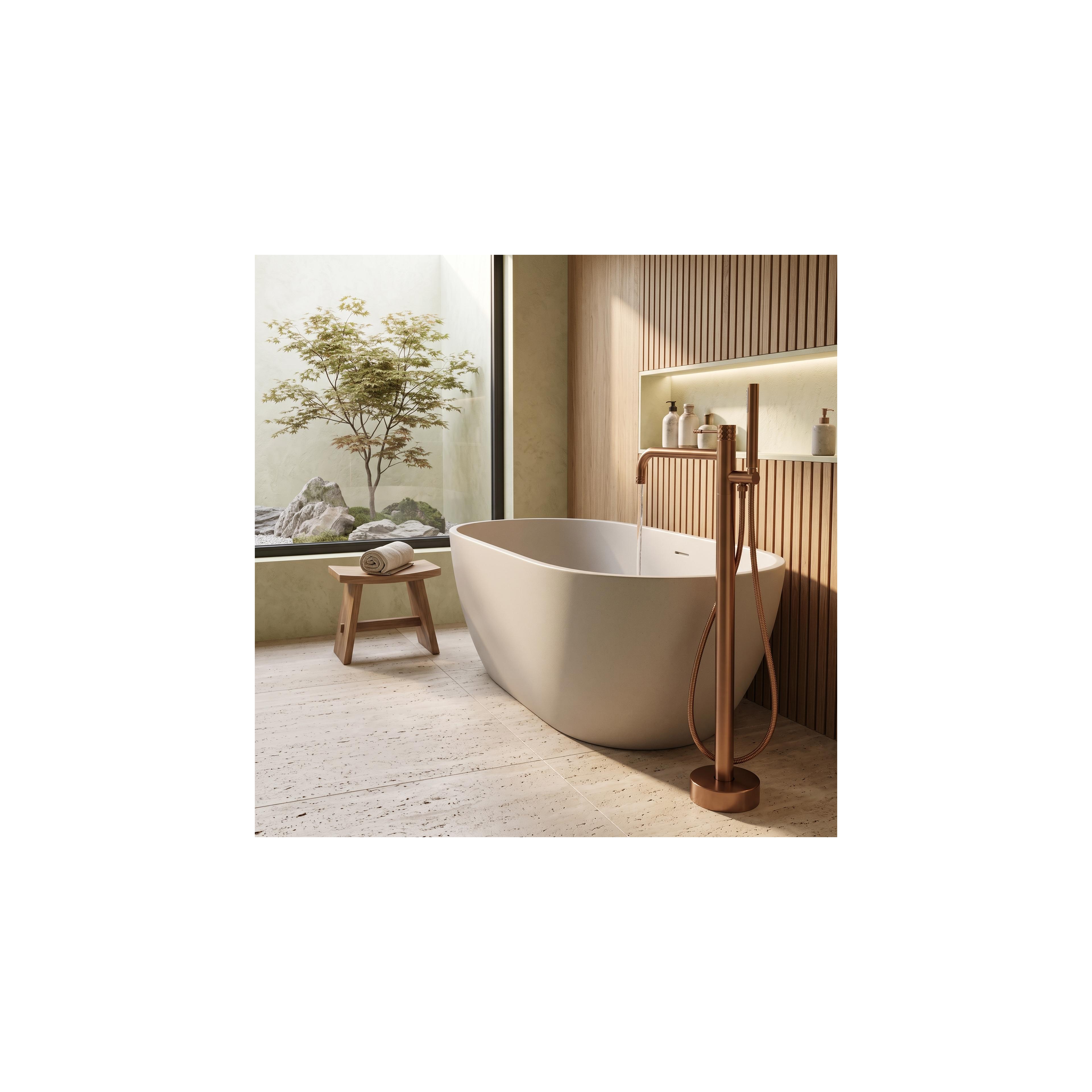 Free-standing faucet Rea Lungo Diamond Brush Copper