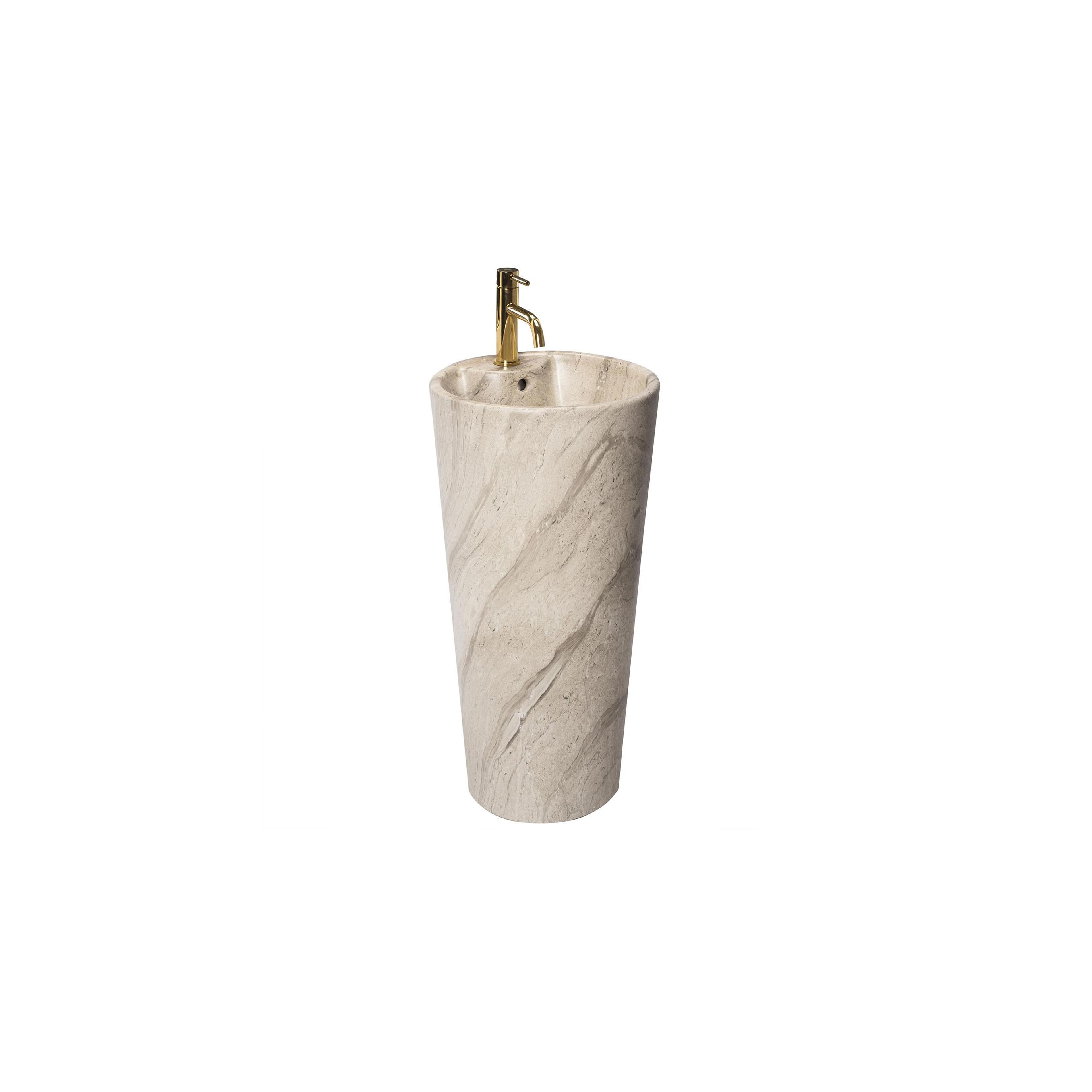 Freestanding ceramic basin Blanka Natural Mat Marble