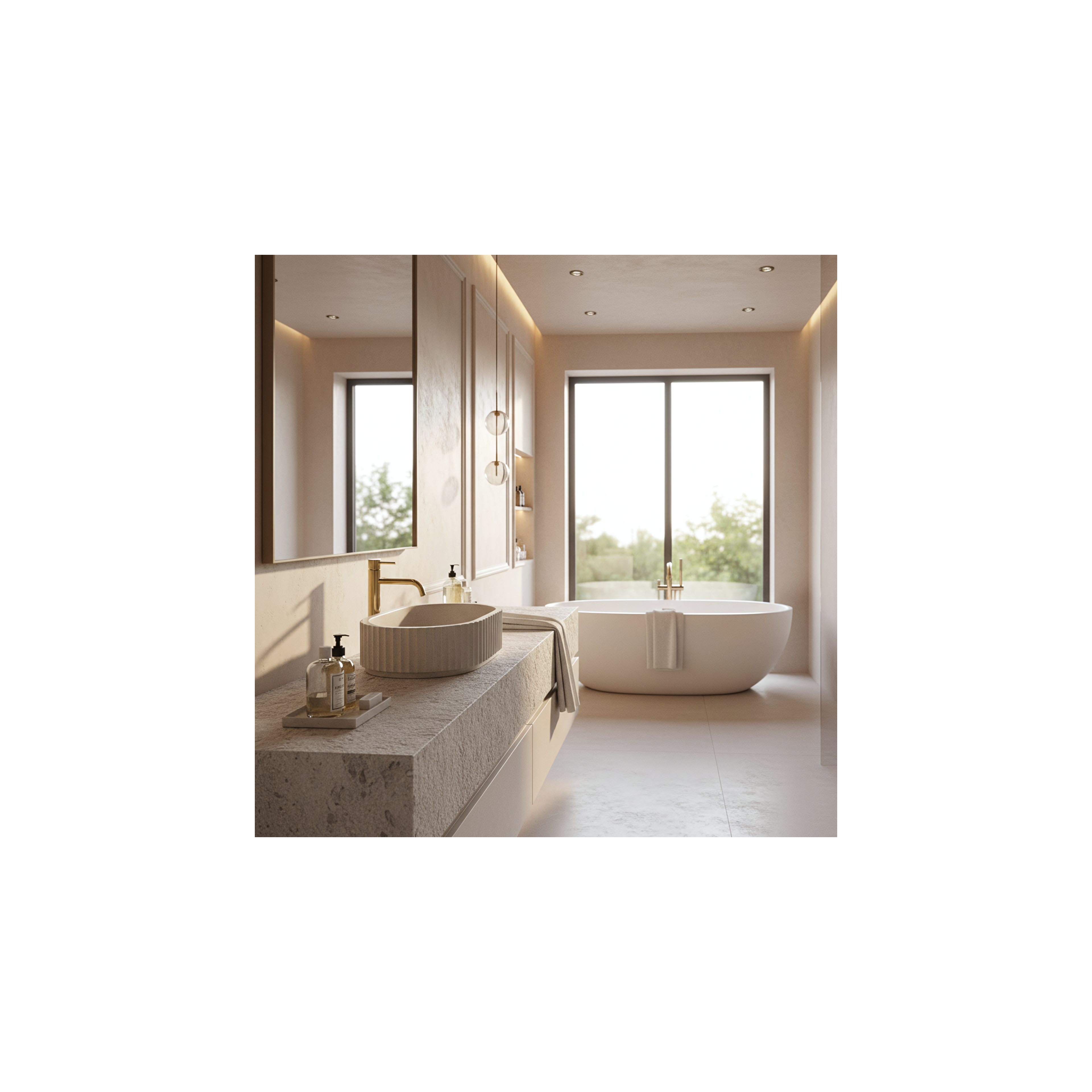 Aufsatzwaschbecken Rea Margaret Beige