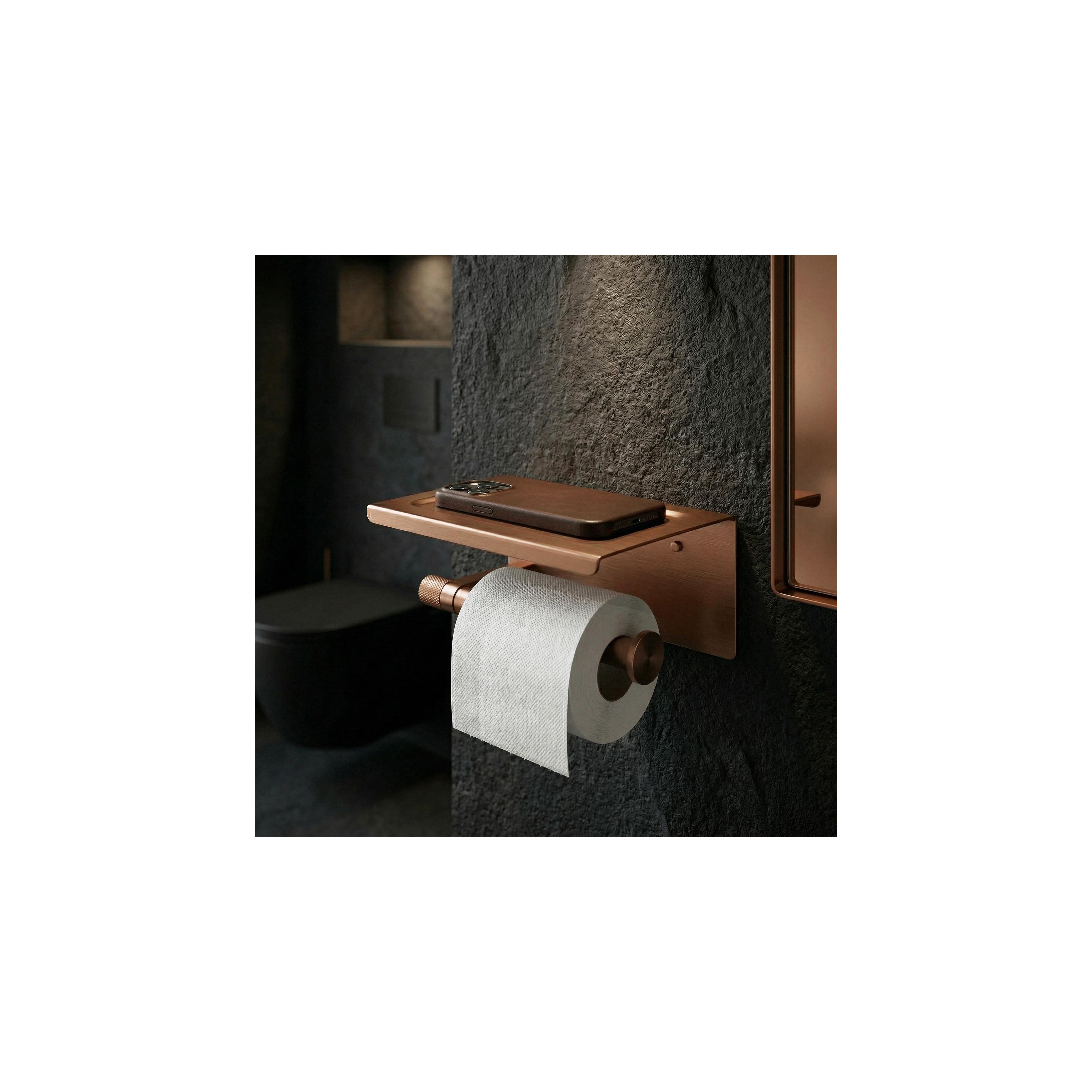 Toilettenpapierhalter mit Ablage 39105A ORI Brush Copper