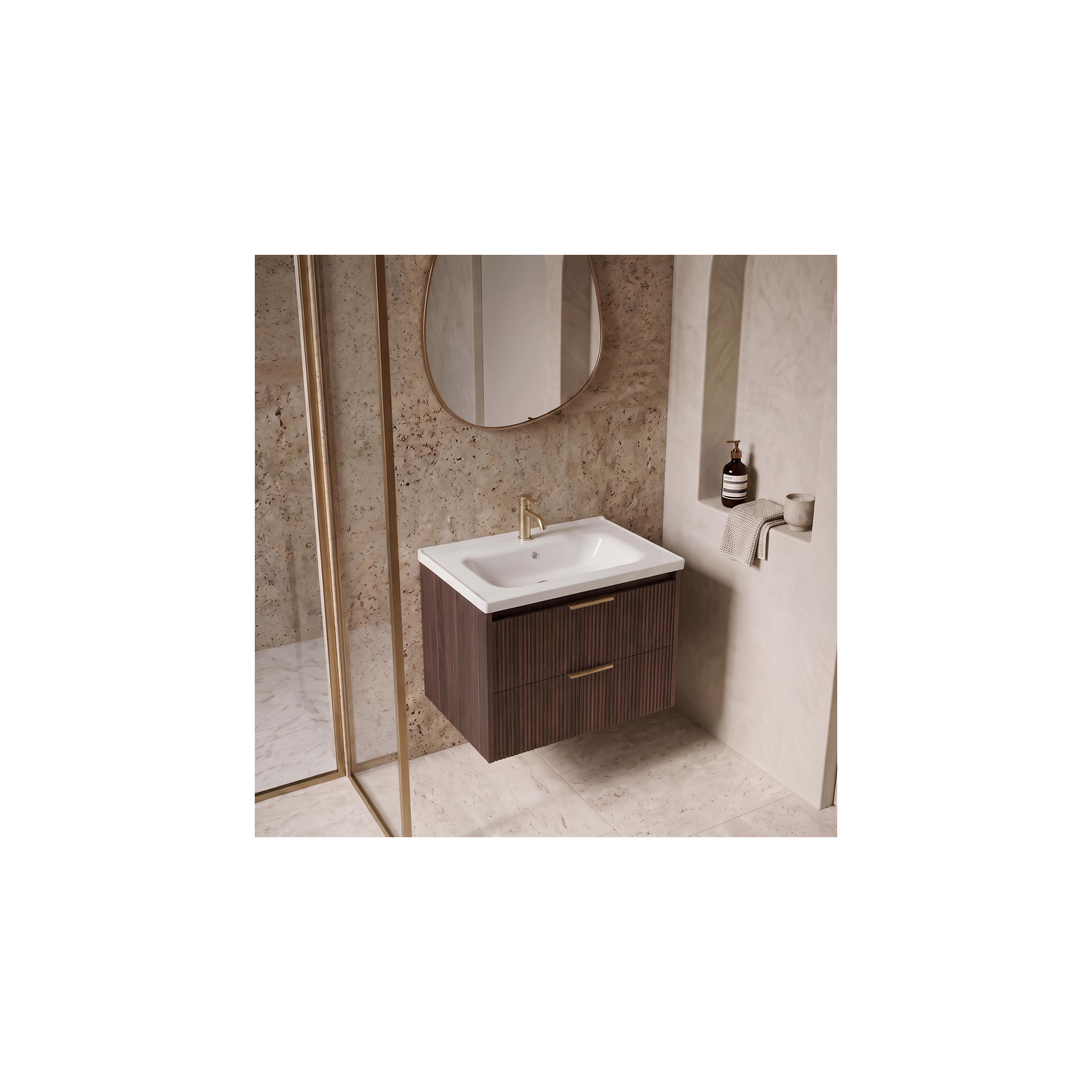 Szafka łazienkowa z umywalką Rea Sherry 60cm Brown Walnut